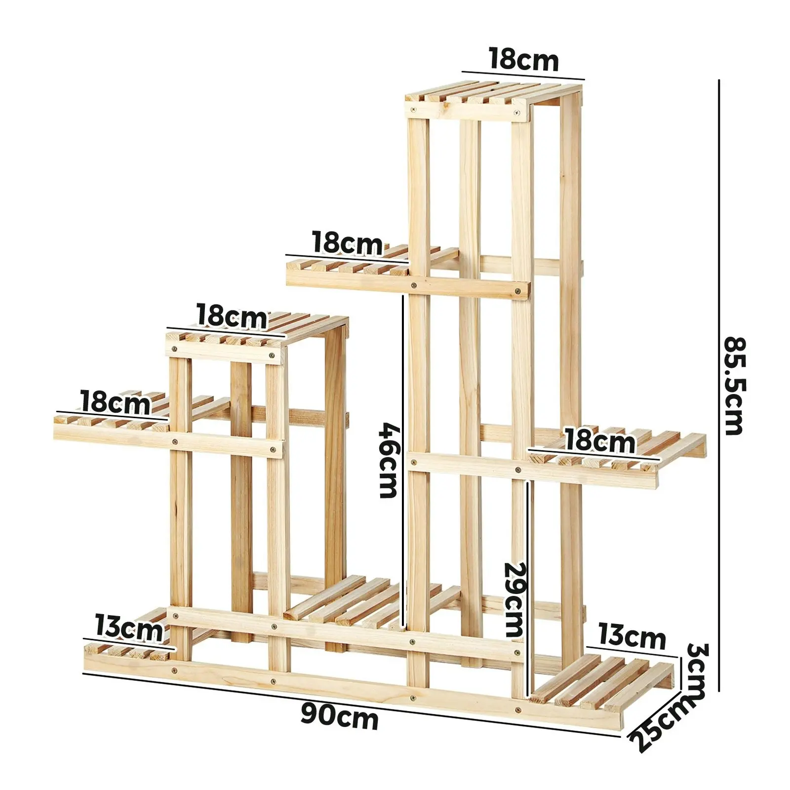 Livsip Plant Stand 6 Tiers Flower Pot Planter Corner Shelf Wooden Shelving DIY