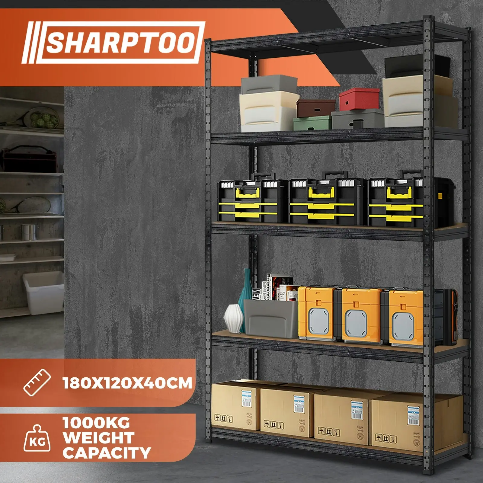 Sharptoo Garage Shelving Warehouse Shelves Racking Storage Rack Pallet 1.8*1.2m