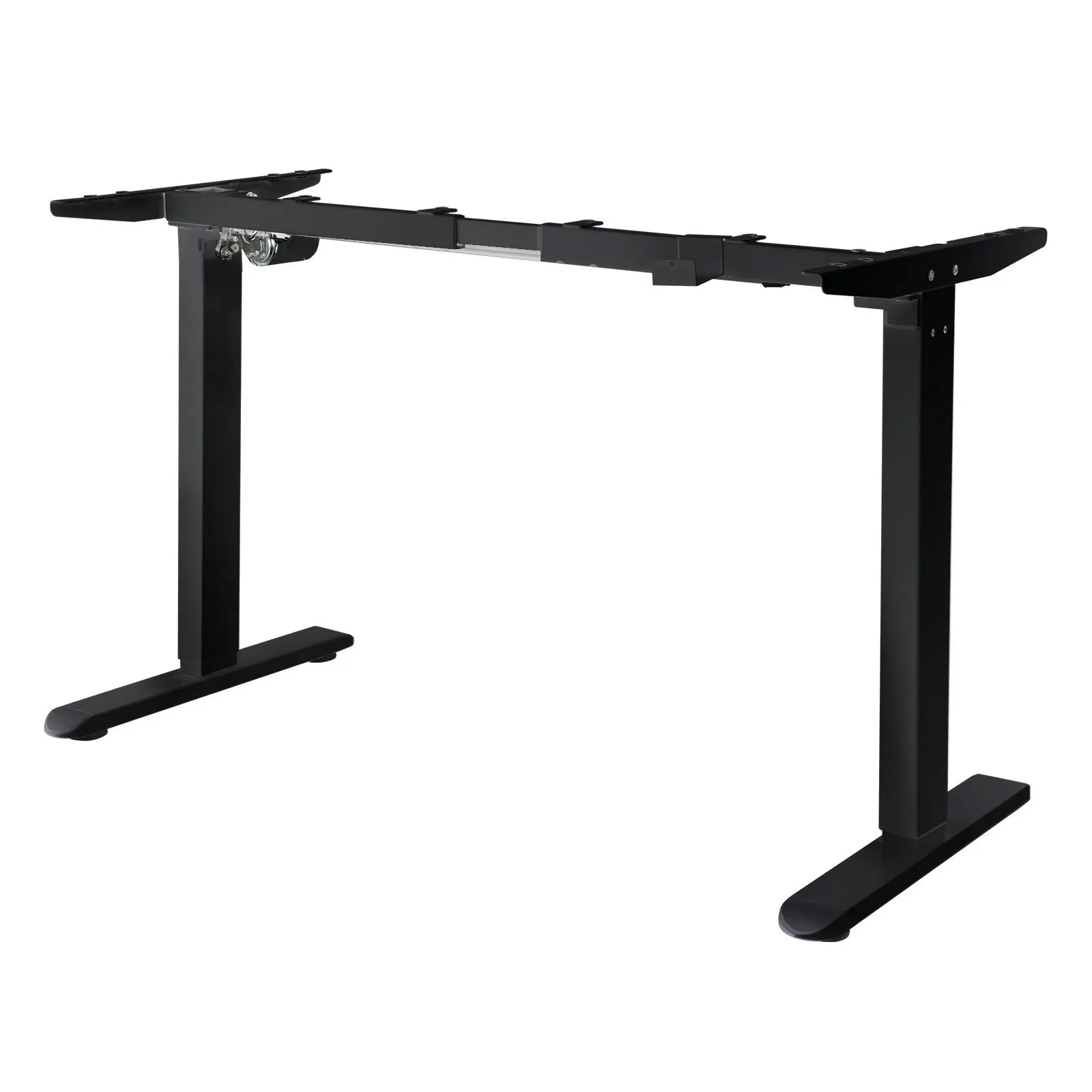 Oikiture Standing Desk Frame Only Single Motor Height Adjustable Motorised Sit Stand Table Black