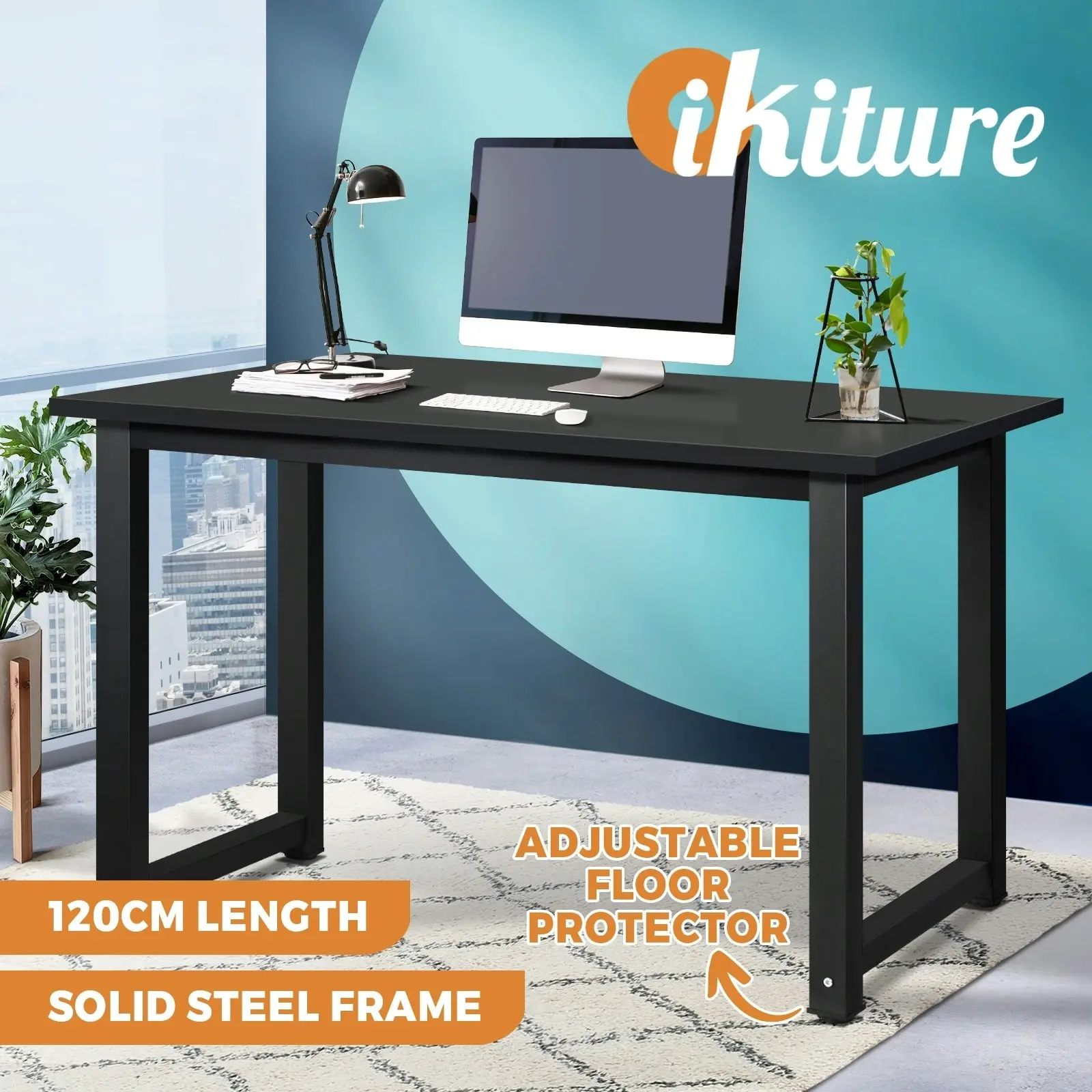 Oikiture Computer Desk Home Office Table Study Workstation Laptop Desks 120cm