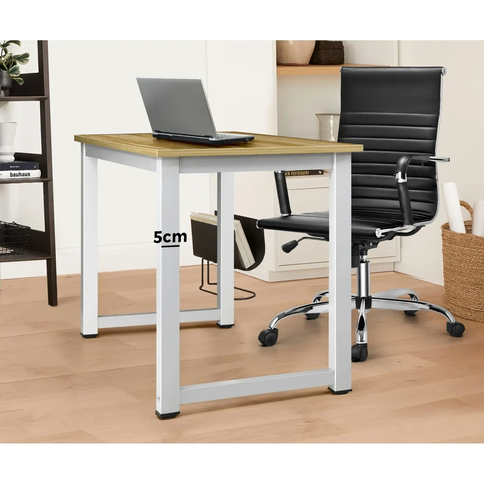 Oikiture Computer Desk Office Table Home Workstation Study Laptop Desks 120cm