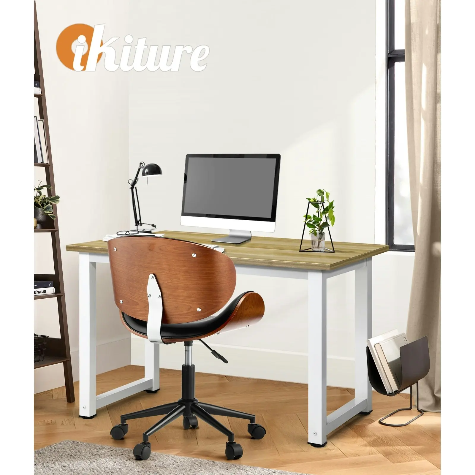 Oikiture Computer Desk Office Table Home Workstation Study Laptop Desks 120cm