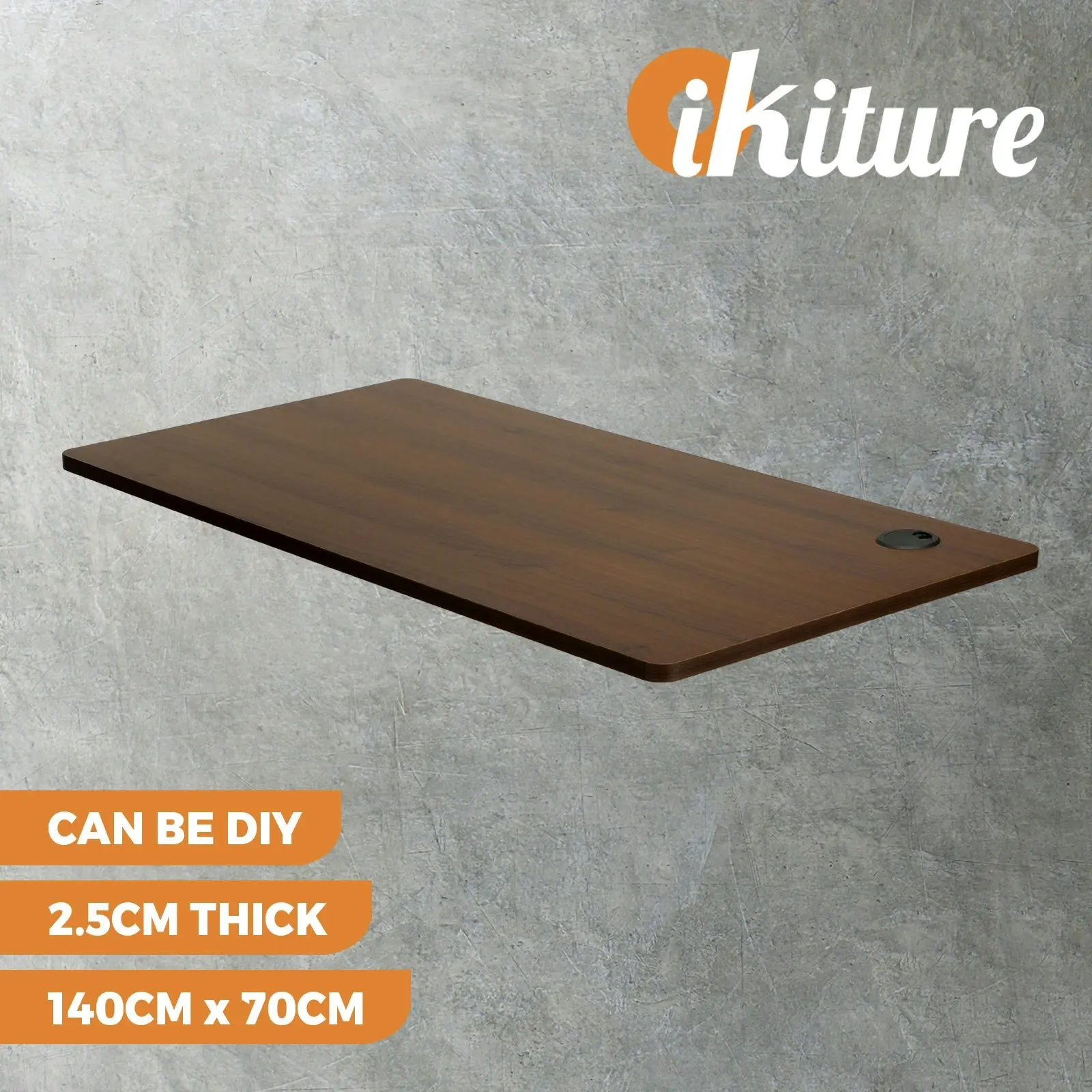 Oikiture 140cm Desk Top Electric Desk Board Computer Table Walnut