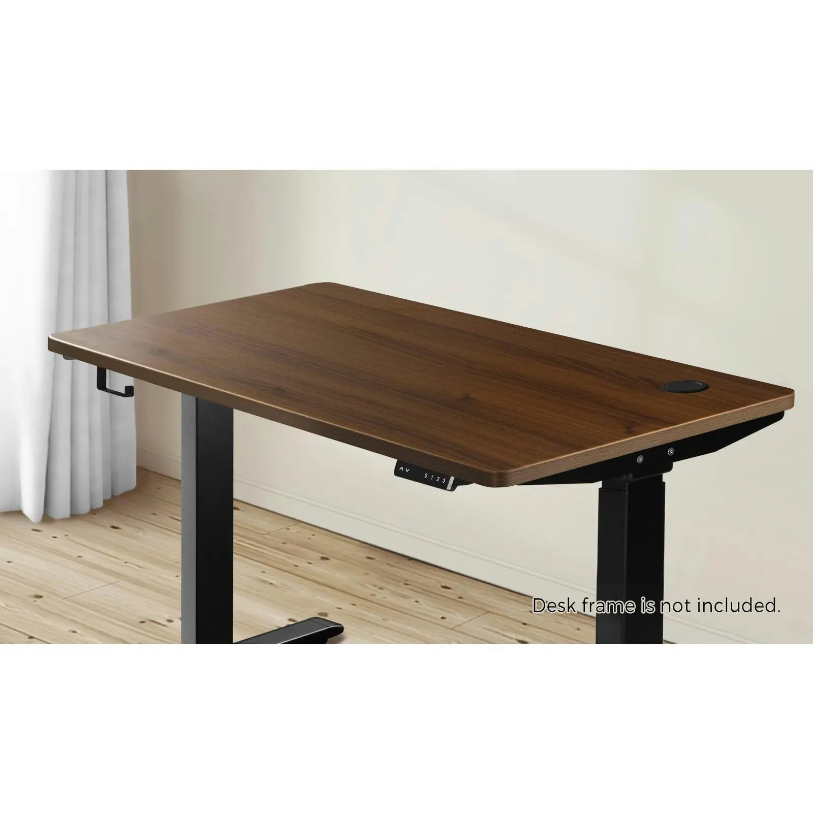 Oikiture 140cm Desk Top Electric Desk Board Computer Table Walnut