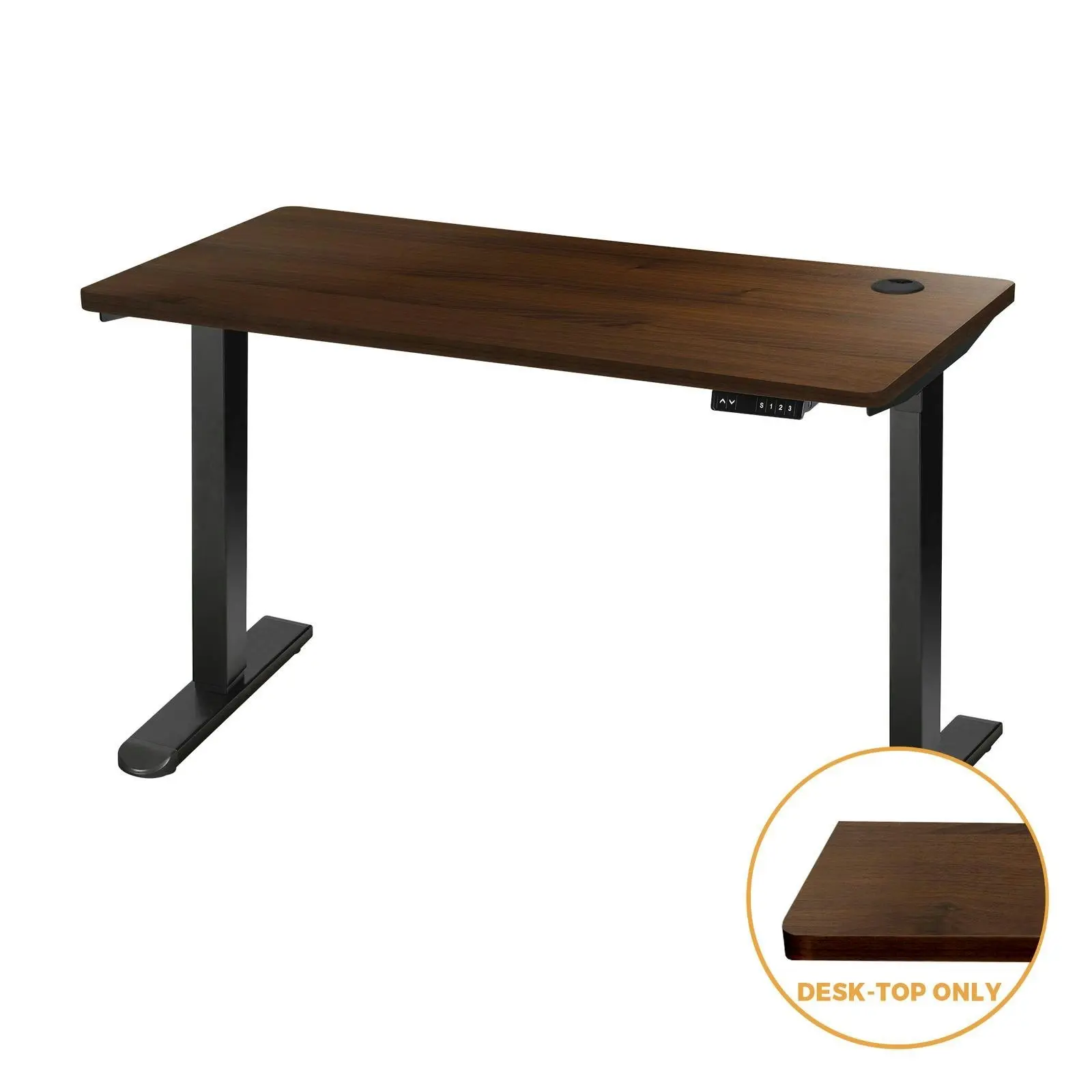 Oikiture 140cm Desk Top Electric Desk Board Computer Table Walnut