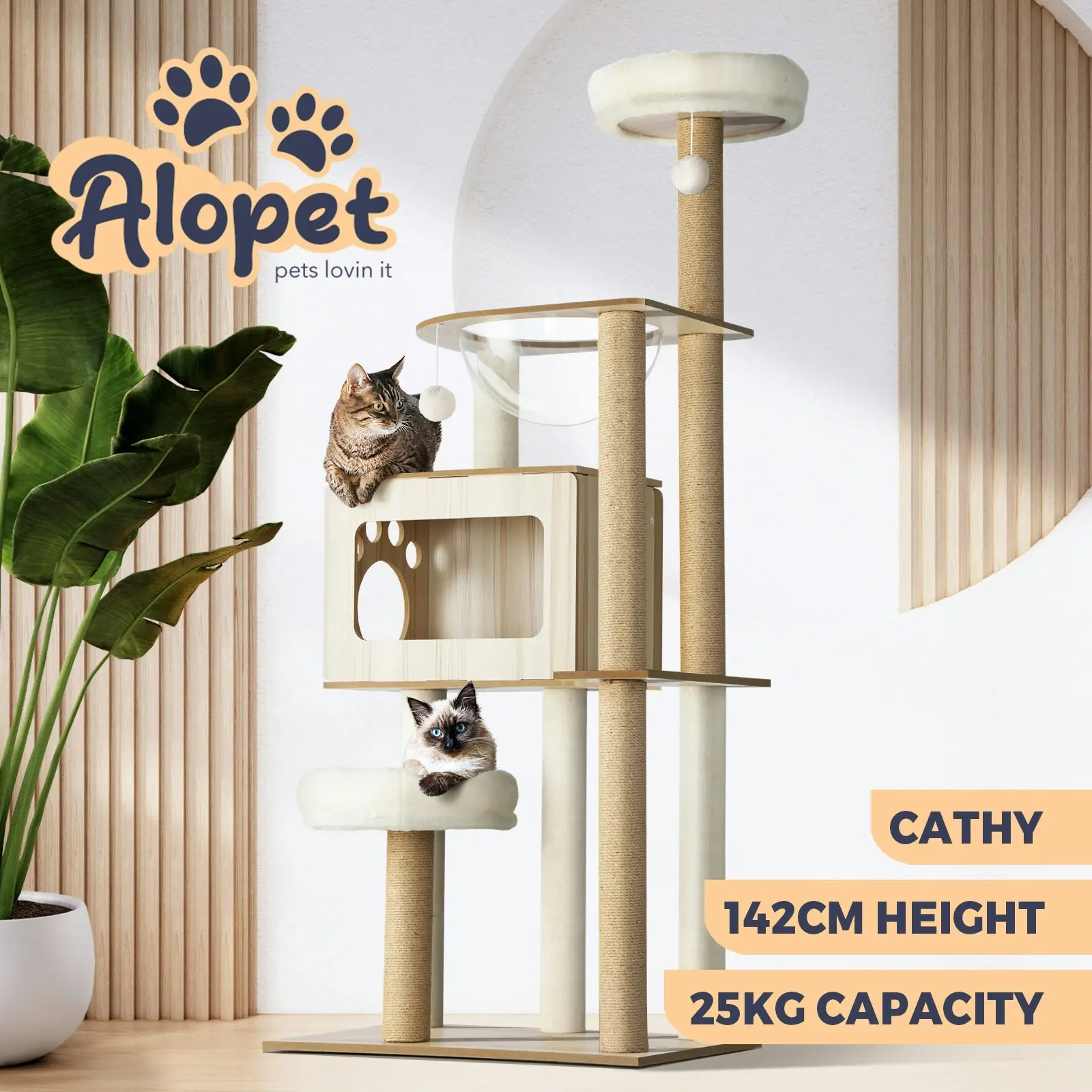 Alopet Cat Tree Tower Scratching Post Scratcher Cats Condo House Bed Furniture