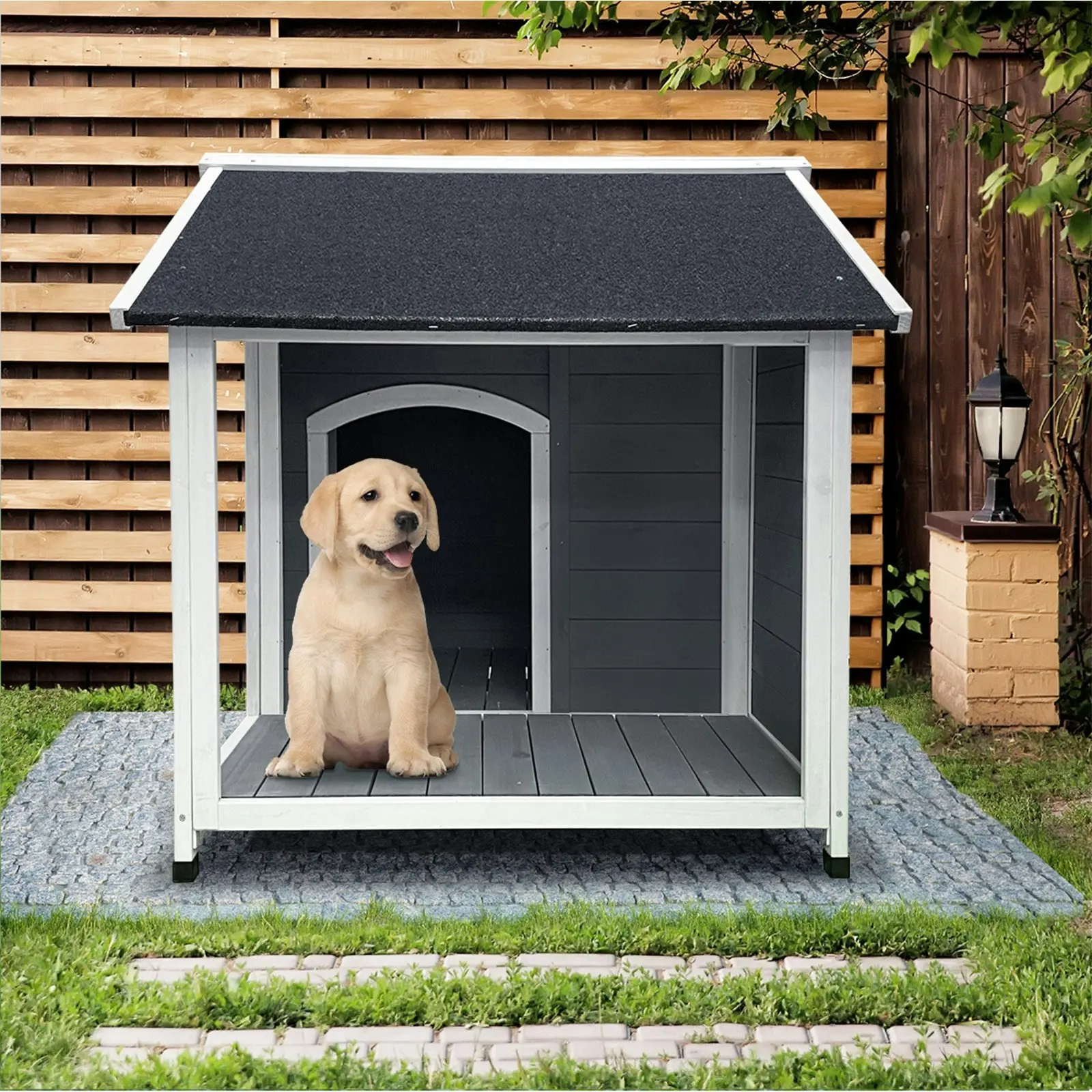 Alopet Dog Kennel Kennels House Outdoor Pet Wooden Large Cage Cabin Box Awning