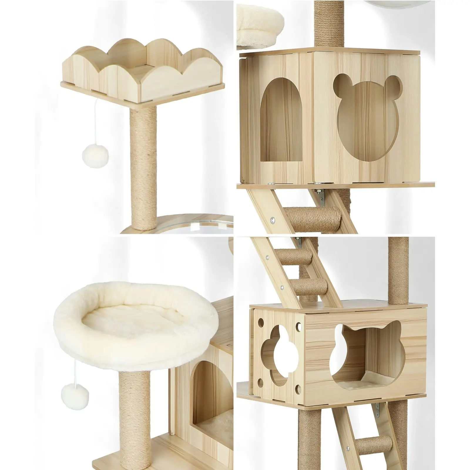 Alopet Cat Tree Scratching Post Scratcher Tower Wood Condo House Bed Large 190CM