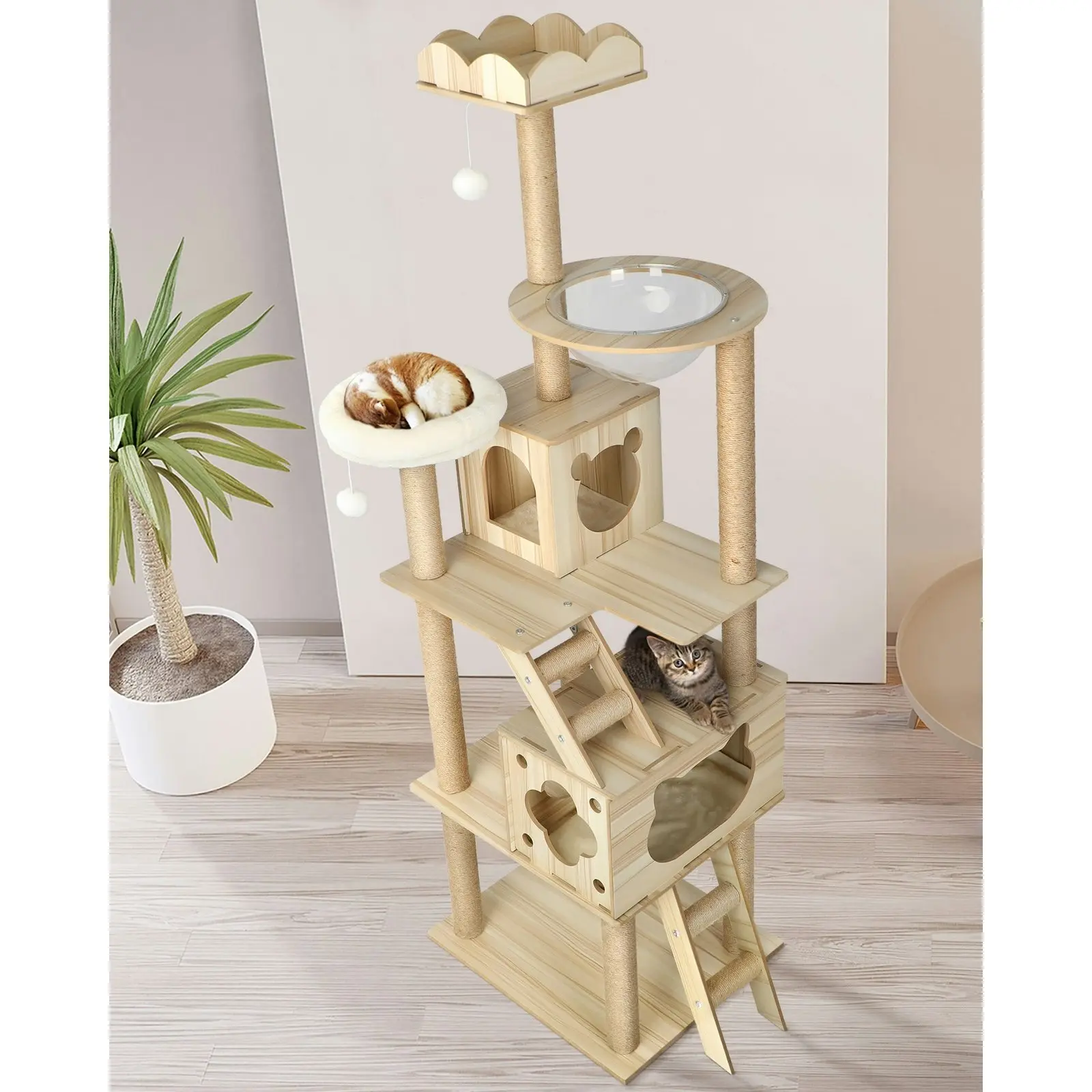 Alopet Cat Tree Scratching Post Scratcher Tower Wood Condo House Bed Large 190CM