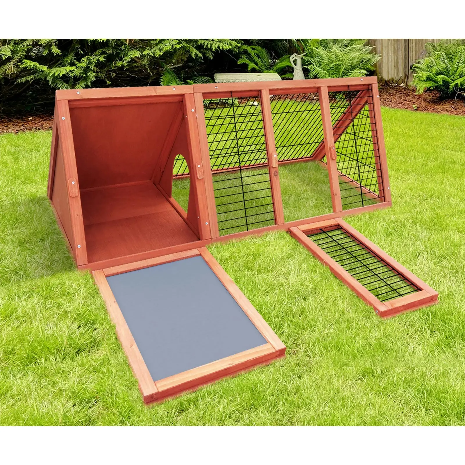 Alopet Rabbit Hutch Bunny House Run Cage Chicken Coop Wooden Outdoor Pet Hutch