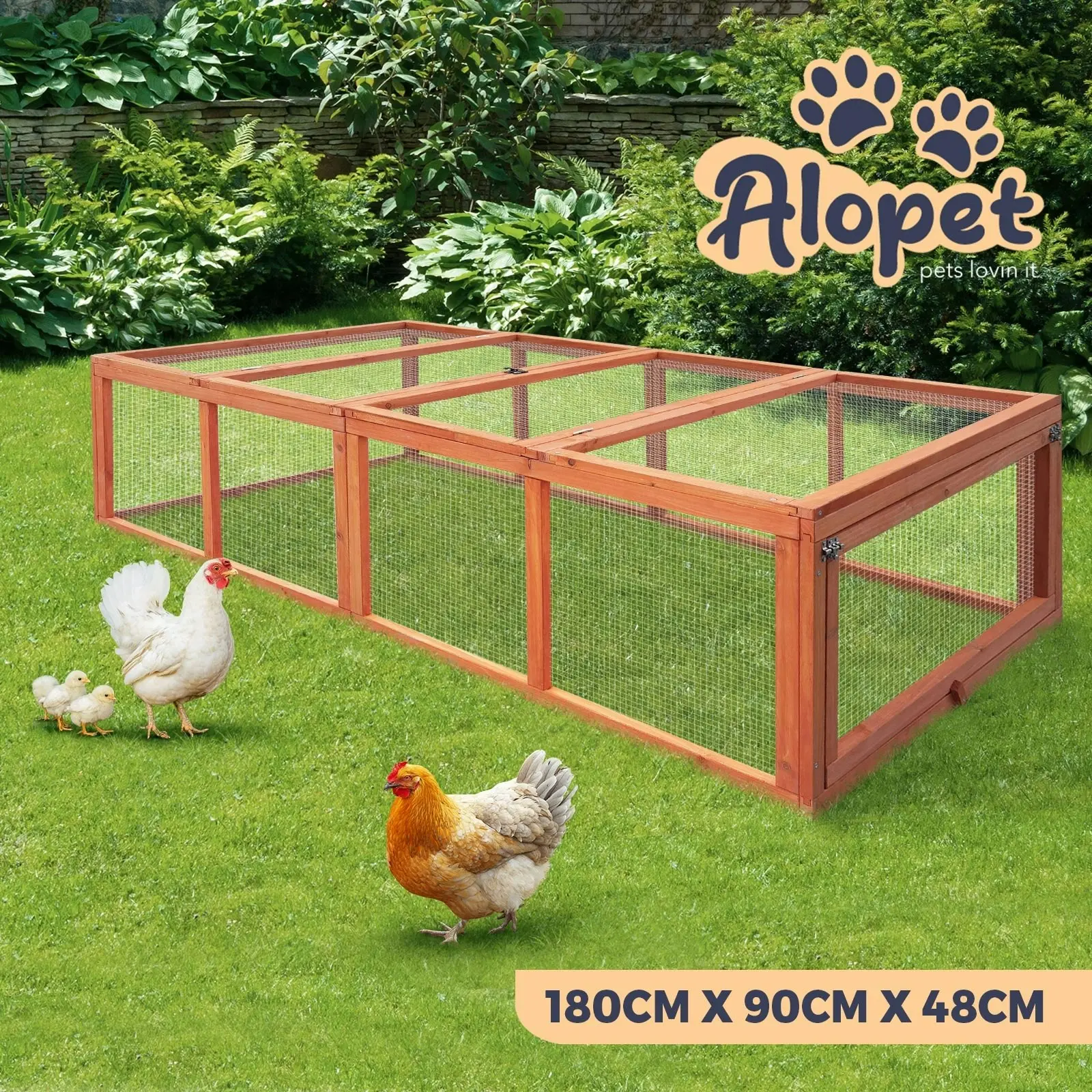 Alopet Chicken Coop Rabbit Hutch Extra Large Wooden Chicken House Run Hen Cage