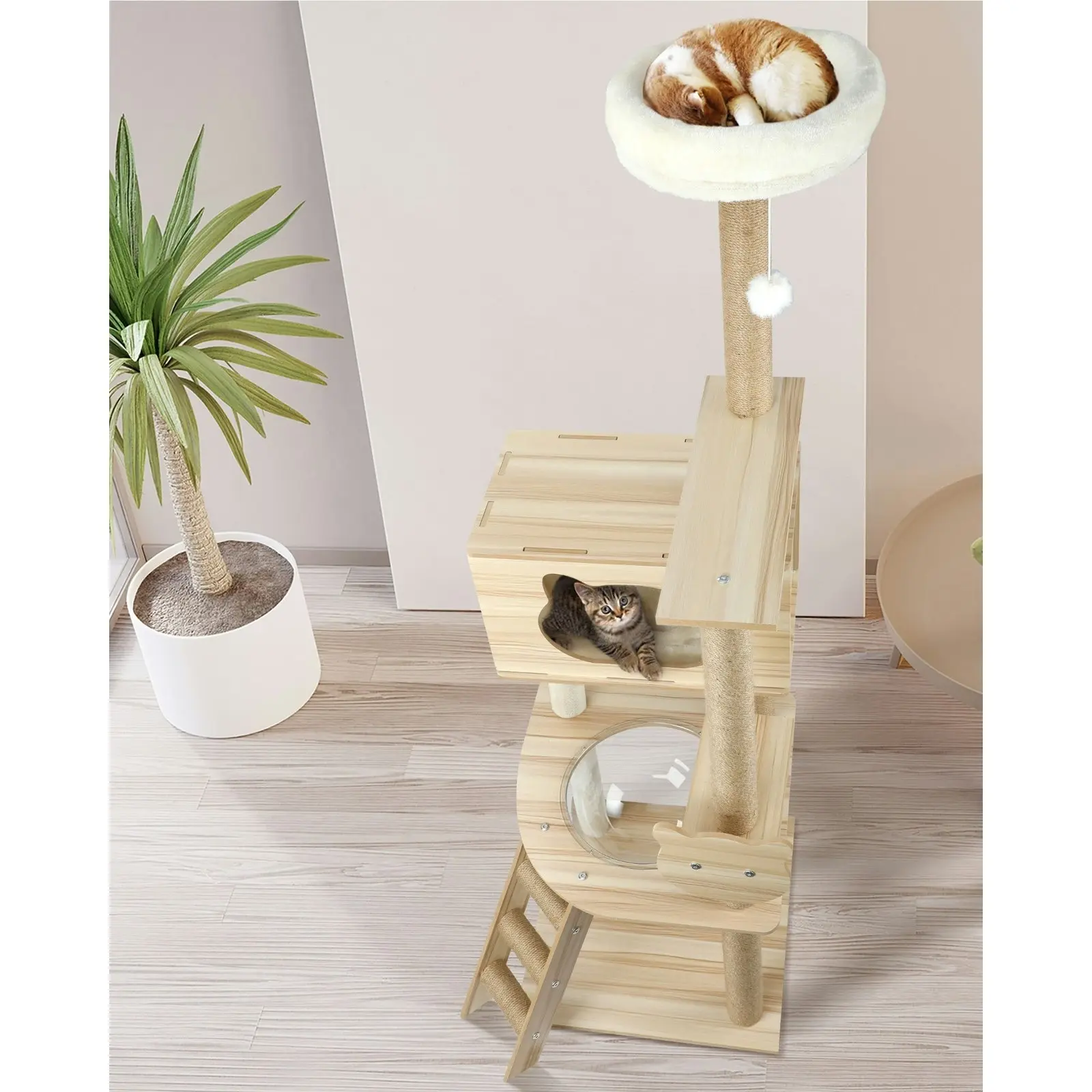 Alopet Cat Tree Scratching Post Scratcher Tower Wood Condo House Beds Furniture