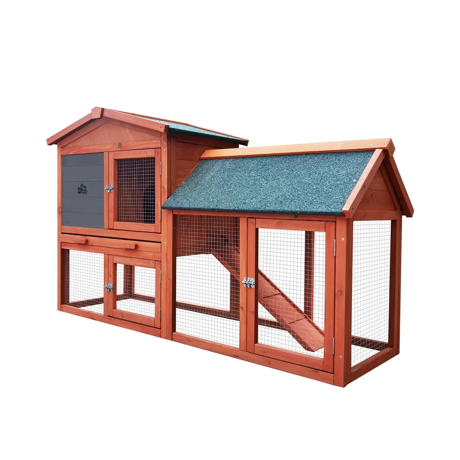 Alopet Rabbit Hutch Chicken Coop Bunny House Run Cage Wooden Outdoor Pet Hutch 135CM