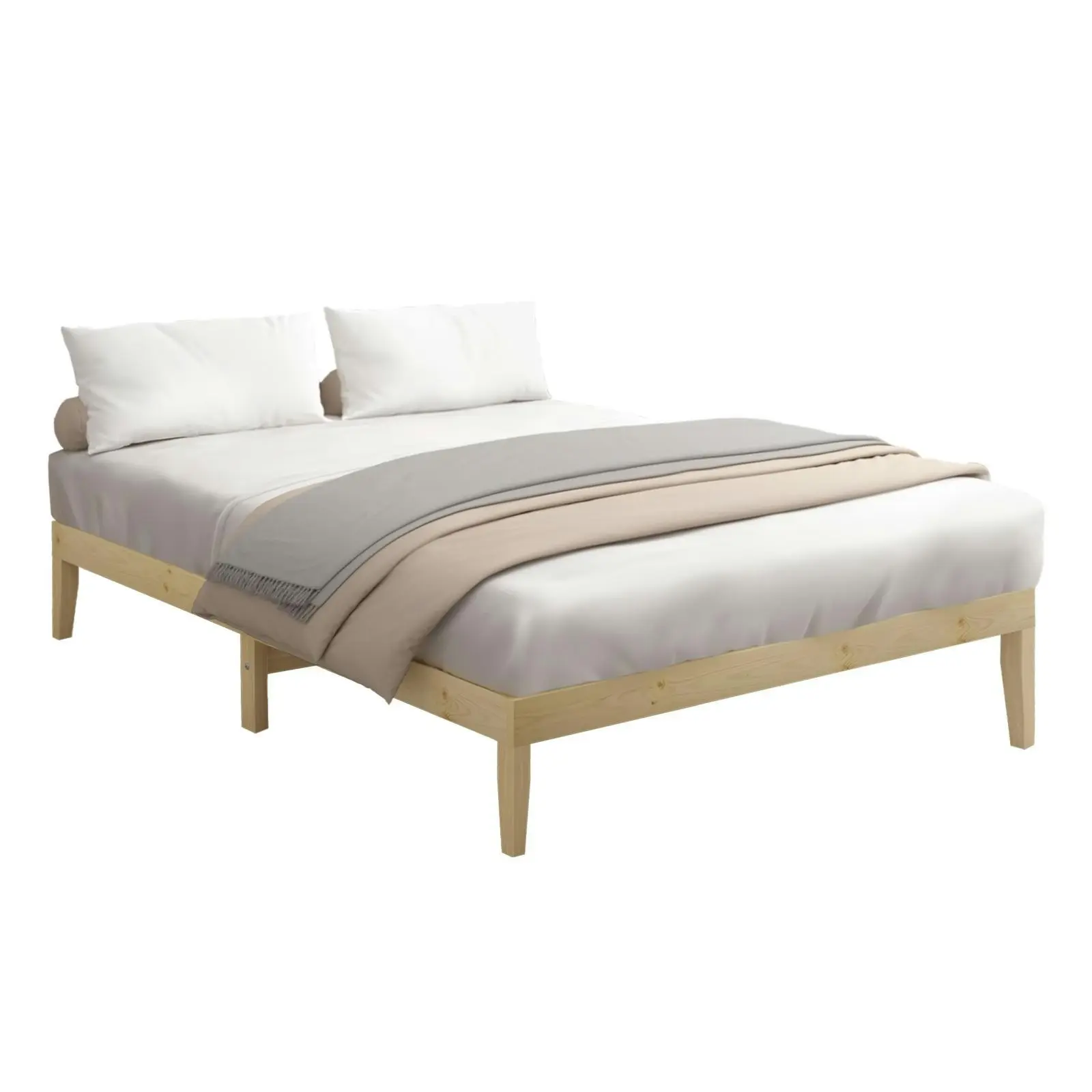 Oikiture Bed Frame King Size Wooden Bed Base A8