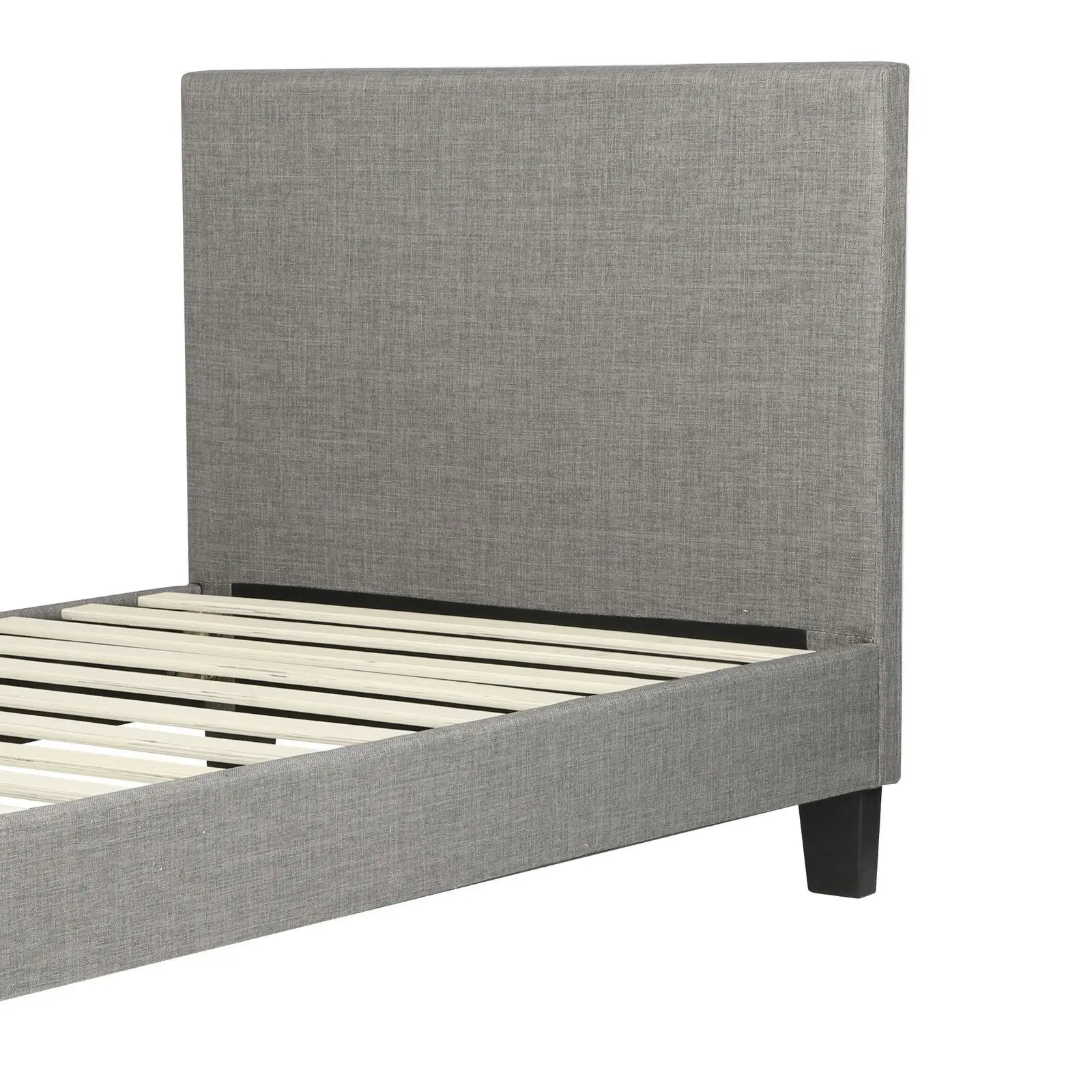 Oikiture Bed Frame Single Size Mattress Base Platform Wooden Slats Grey Fabric