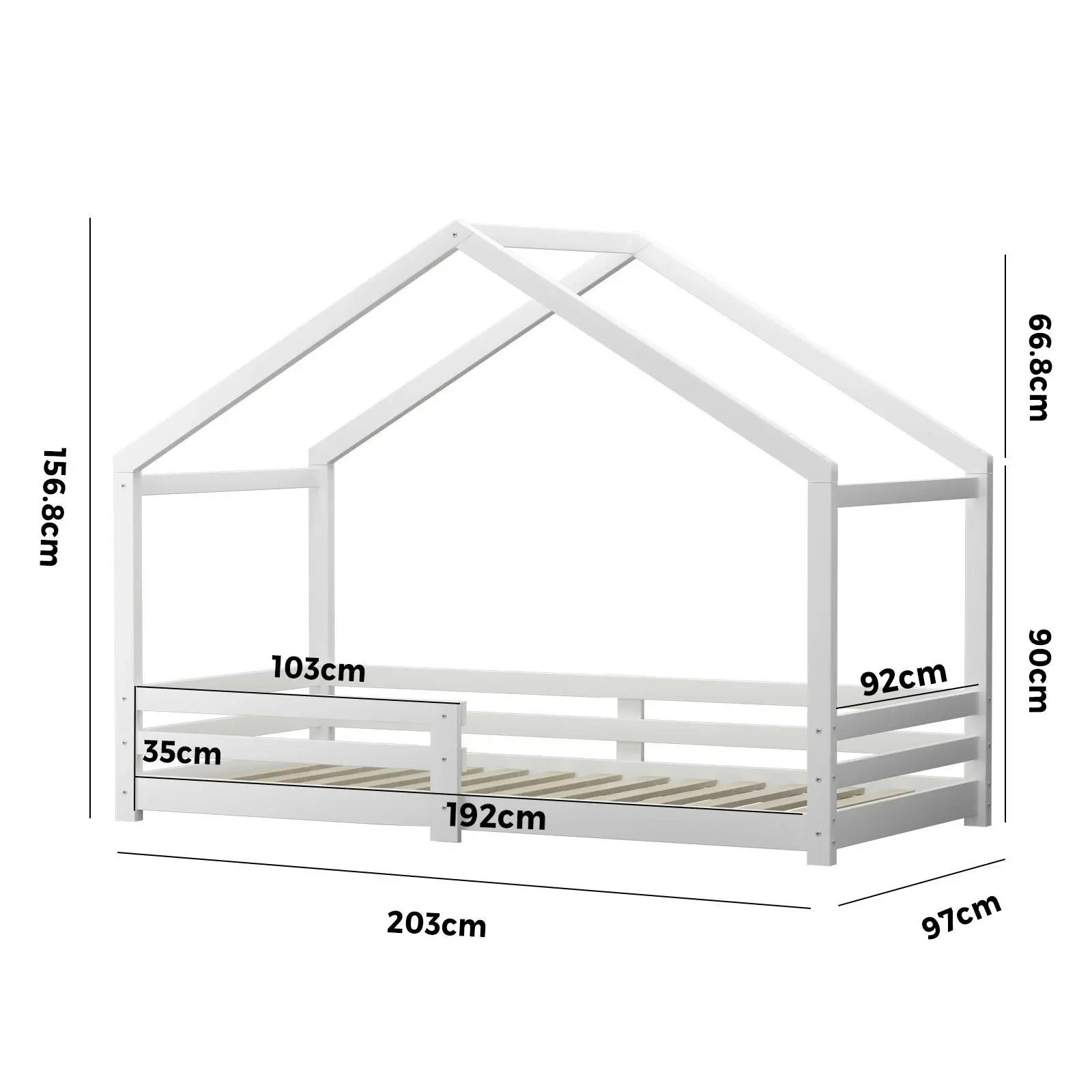 Oikiture Kids Bed Frame Single Wooden Bedframe Mattress Base Timber Platform