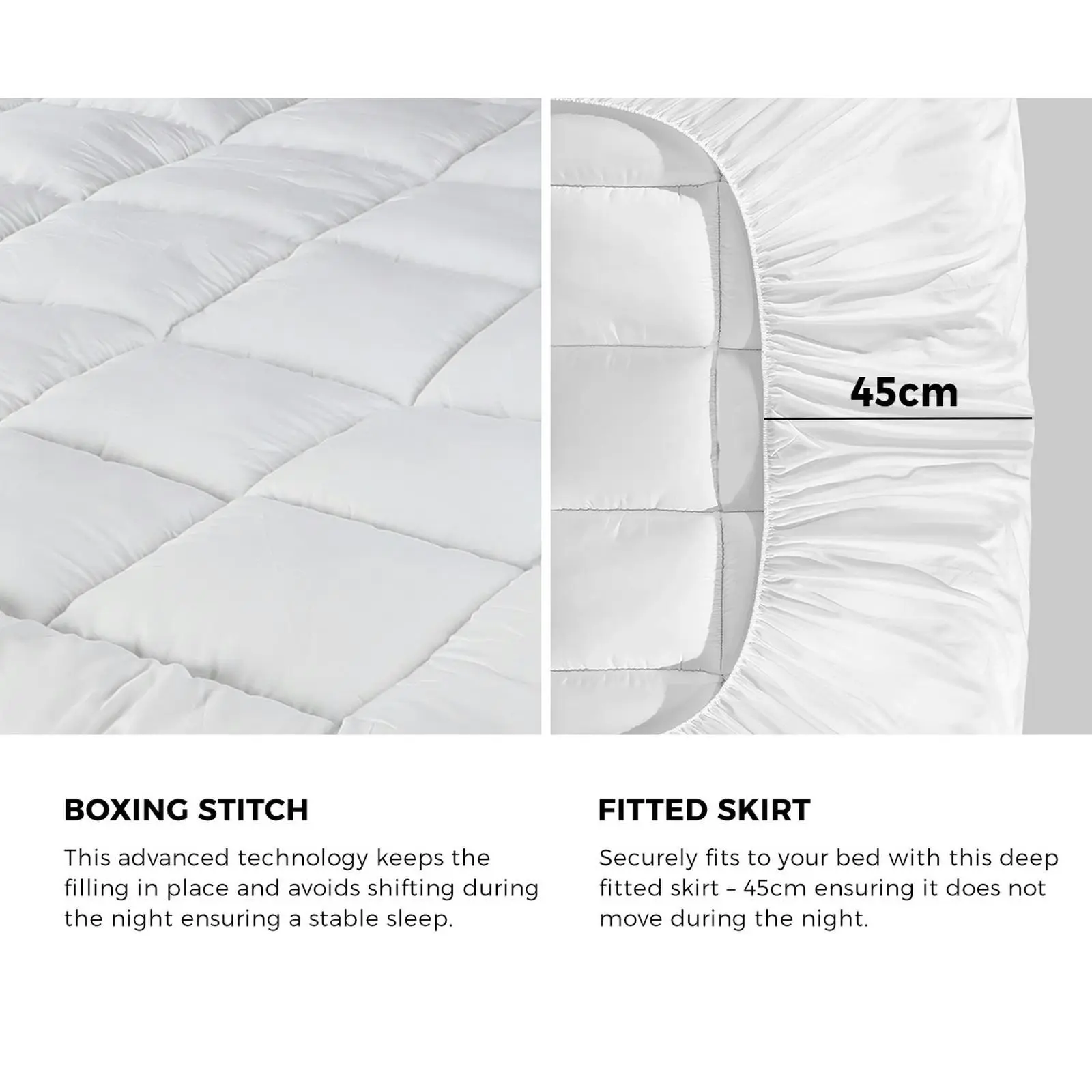 Bedra Mattress Topper Microfibre Pillowtop Protector Underlay Pad Single