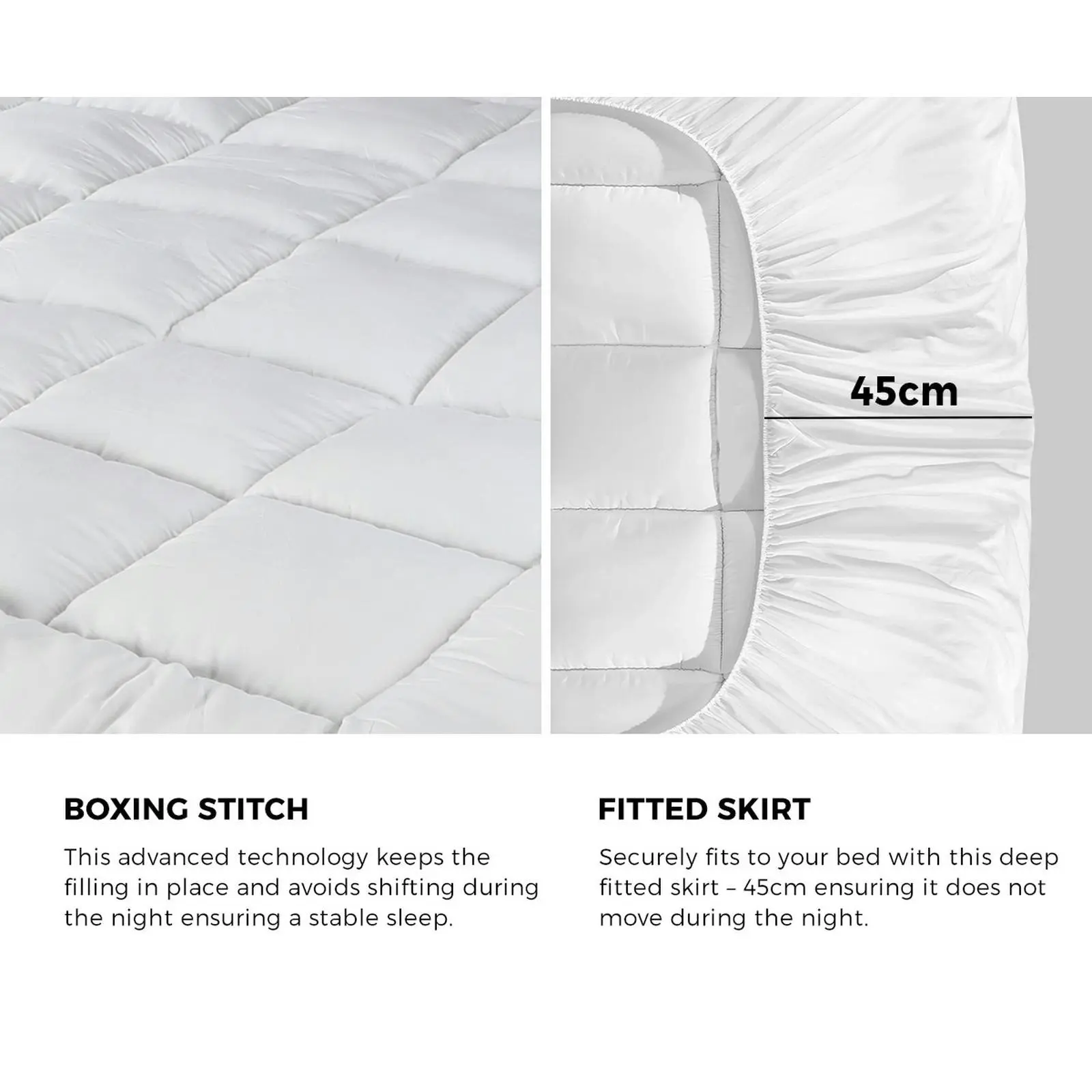 Bedra Mattress Topper Microfibre Pillowtop Protector Underlay Pad Double