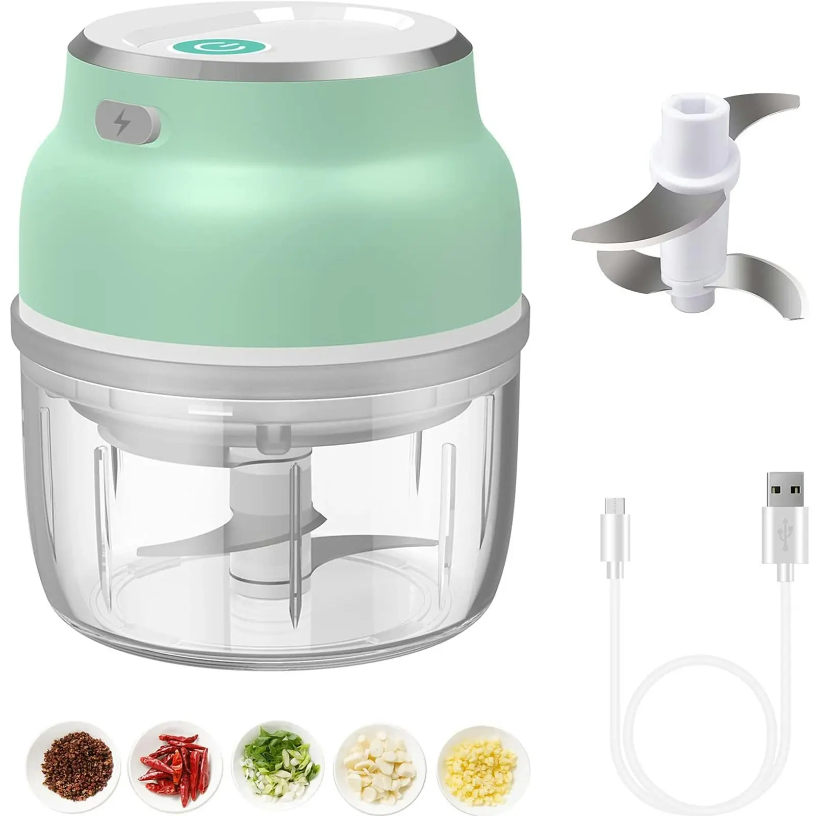 TODO Portable Mini Food Chopper Processor Rechargeable Battery 3.7V 22W Stainless Steel Blade