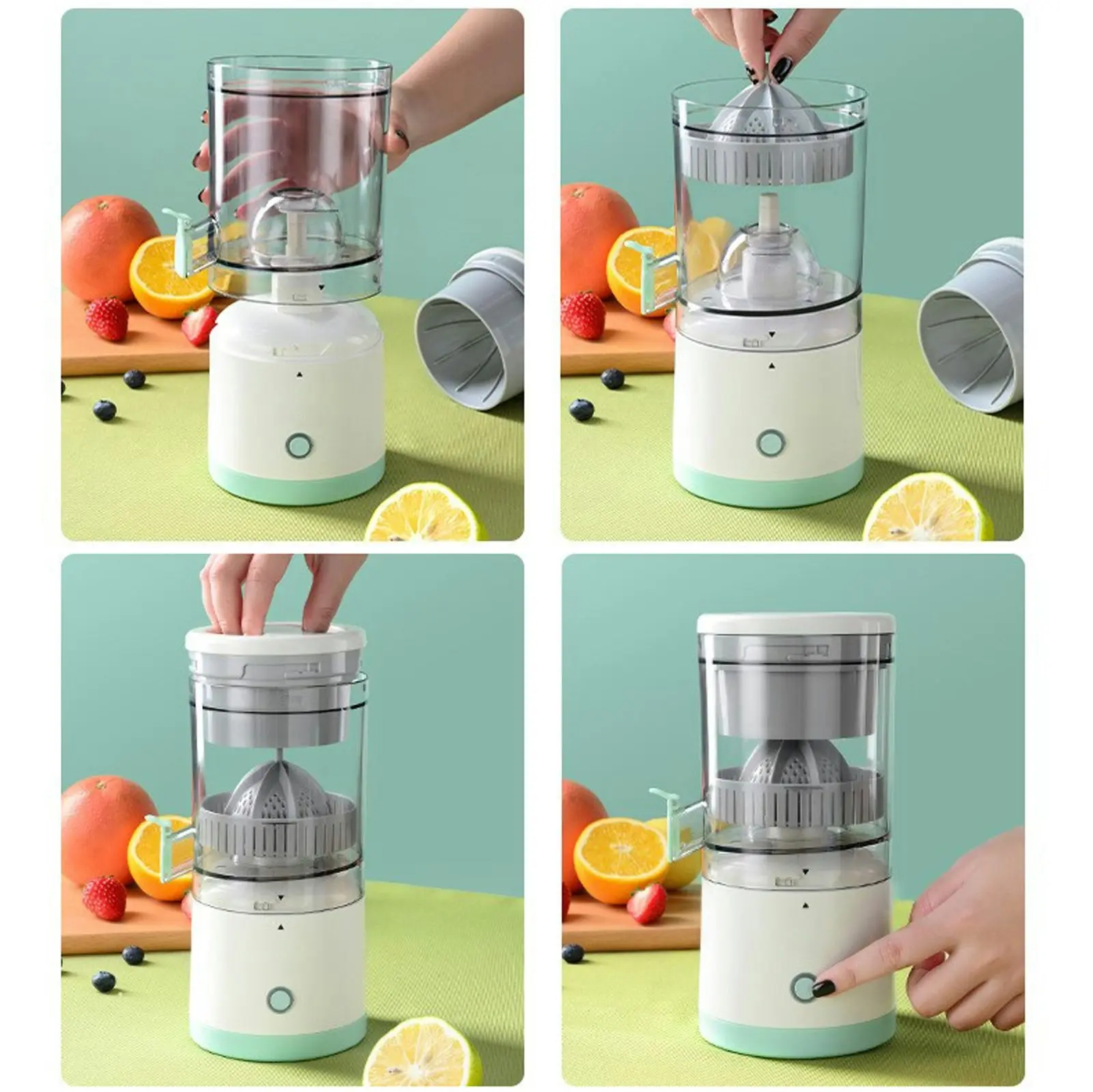 TODO 7.4V Rechargeable Electric Citrus Juicer Juice Extractor Press Juicer USB Charge