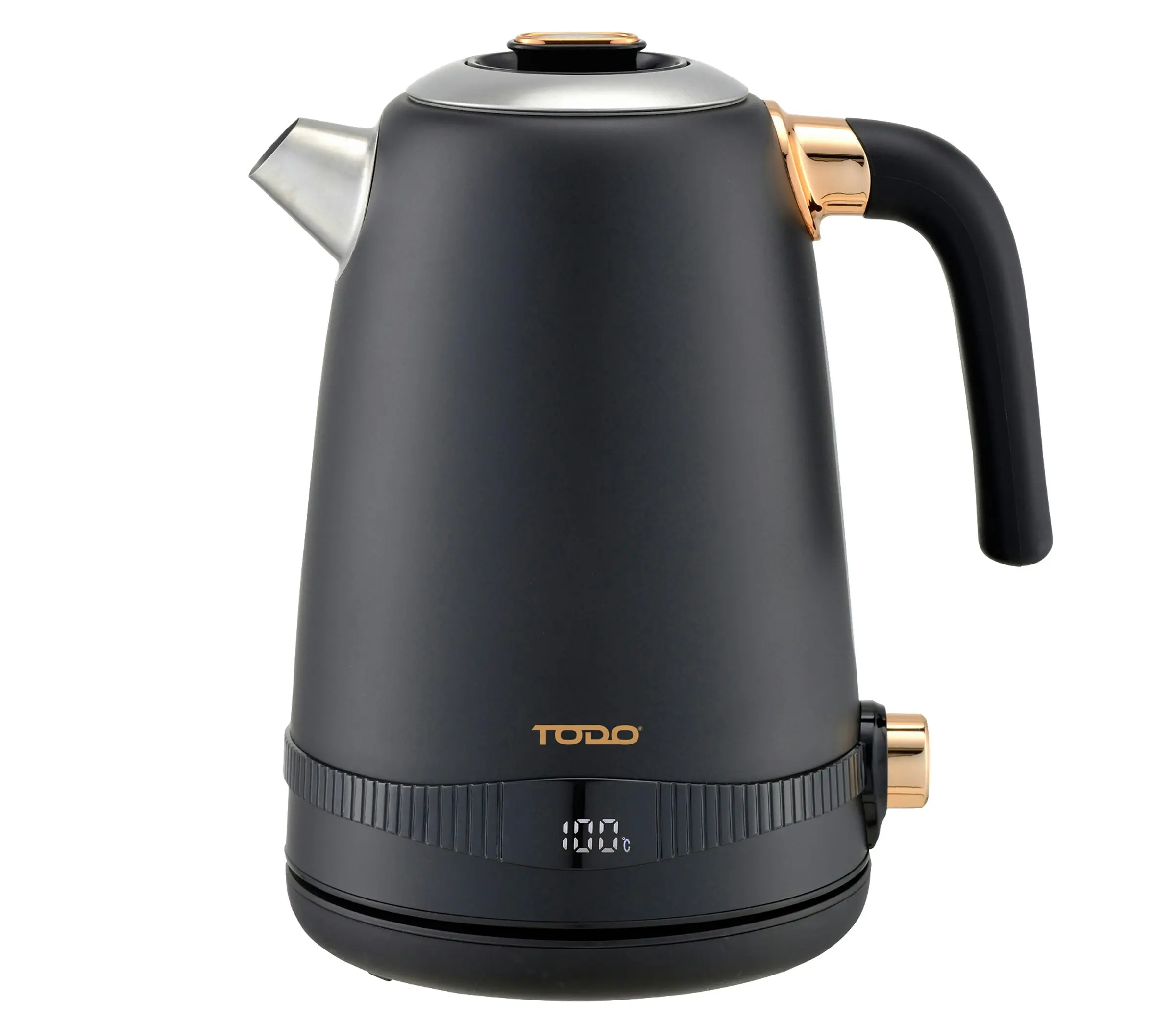 TODO 1.7L Stainless Steel Cordless Kettle Keep Warm Electric Led Water Jug - Black