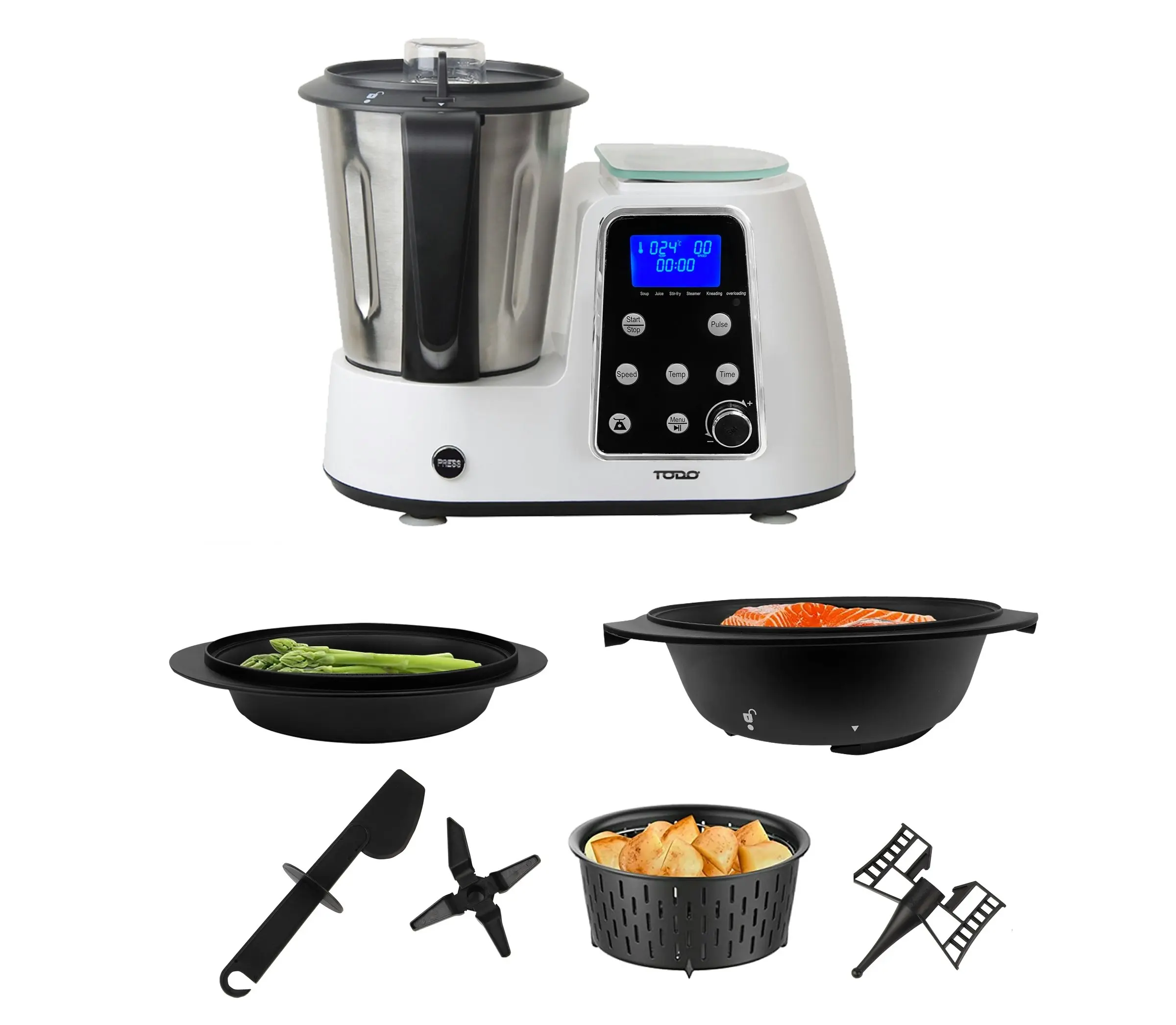 TODO Multifunction Food Processor Thermo Cooker Machine Mixer Blender Stainless Steel Scale Steamer