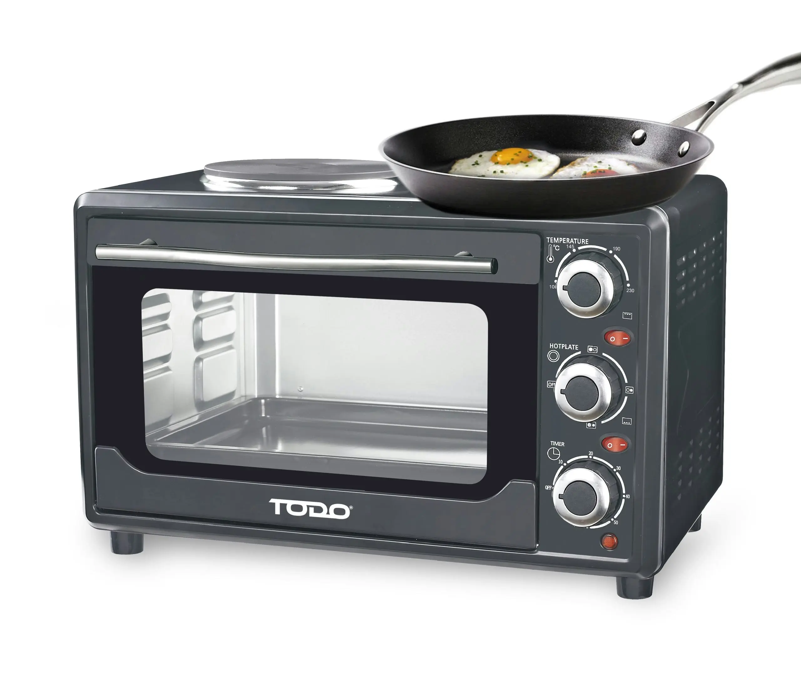 TODO 23L Benchtop Electric Oven Two Hot Plates Twin Hotplate 10A Amp