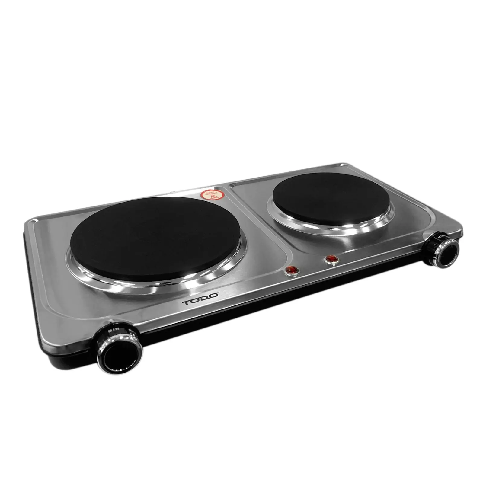 TODO 2250W Twin Hotplate Electric Cooktop Dual Plate Stainless Steel