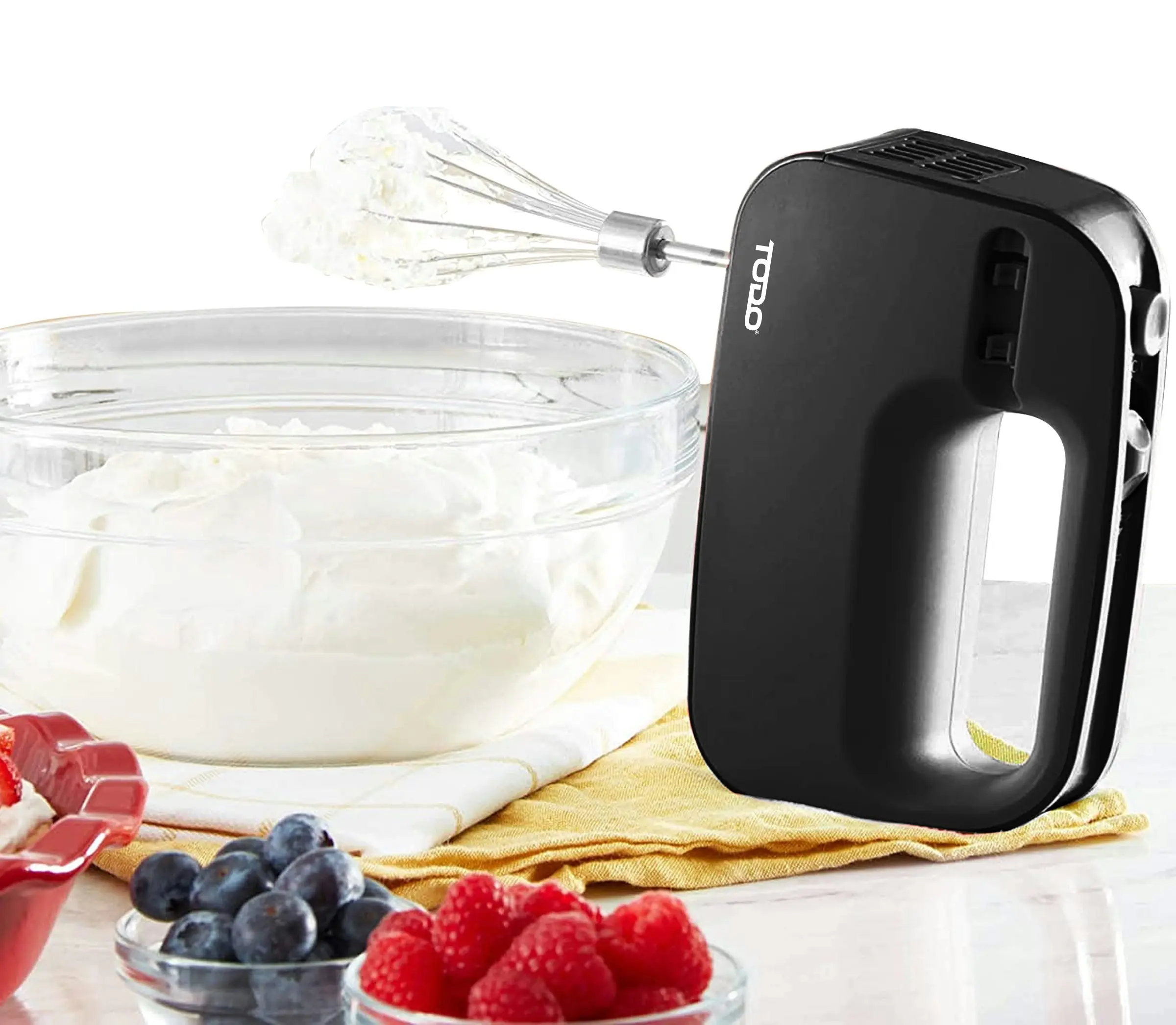 TODO Electric Hand Mixer Beater 3 Speed Whisk Cake Mixer Kitchen Utensil Black