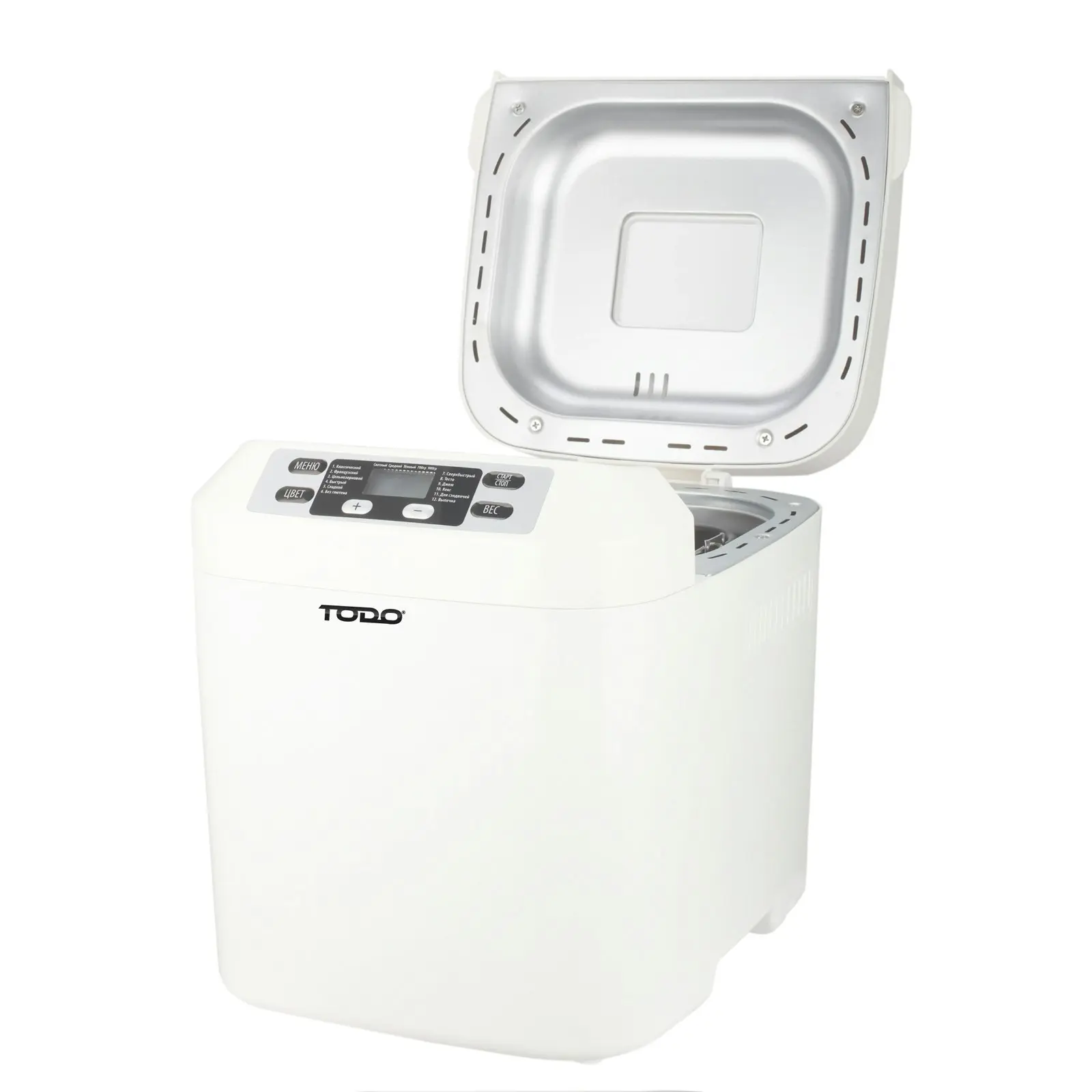 TODO Bread Maker 12 Programs Menu 550W Power Keep Warm Function White