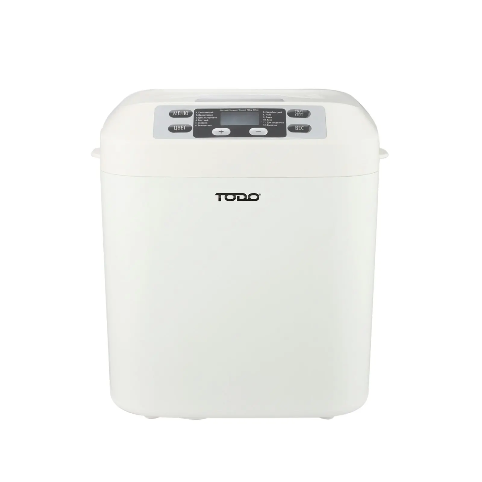 TODO Bread Maker 12 Programs Menu 550W Power Keep Warm Function White