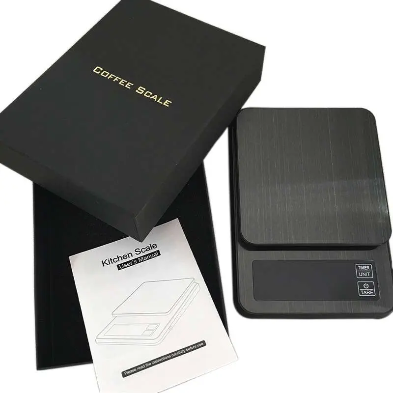 TODO 3Kg Stainless Steel Kitchen Scale LCD Display 0.1G Graduation Coffee Scale Usb Powered