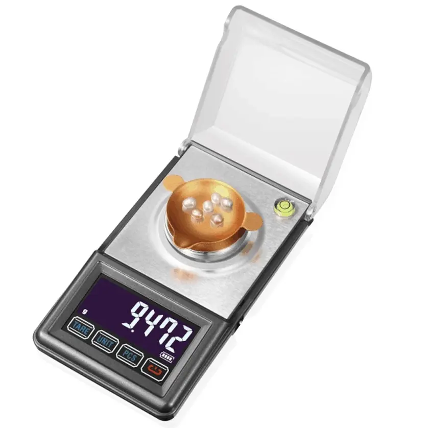 TODO 50G Digital Scale Stainless Steel Backlit Lcd 0.001G Graduation Precise Compact