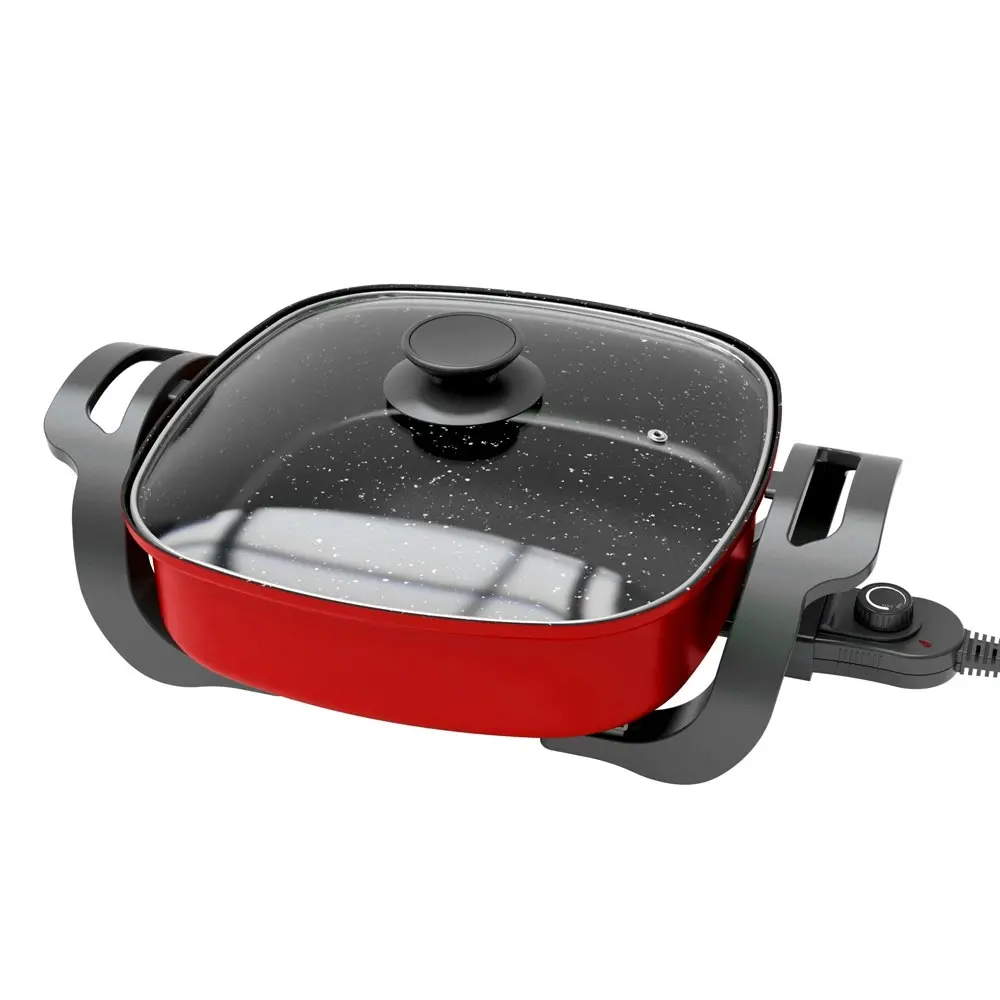 TODO 1500W Electric Frying Pan Skillet Multi Function Cooker Red Xj-12201