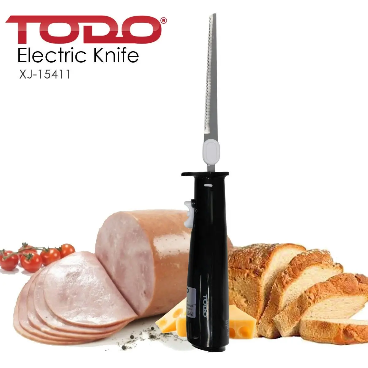 TODO Electric Knife Carving Tool Slicer Electromotion Reamer Meat Bread Cheese Black