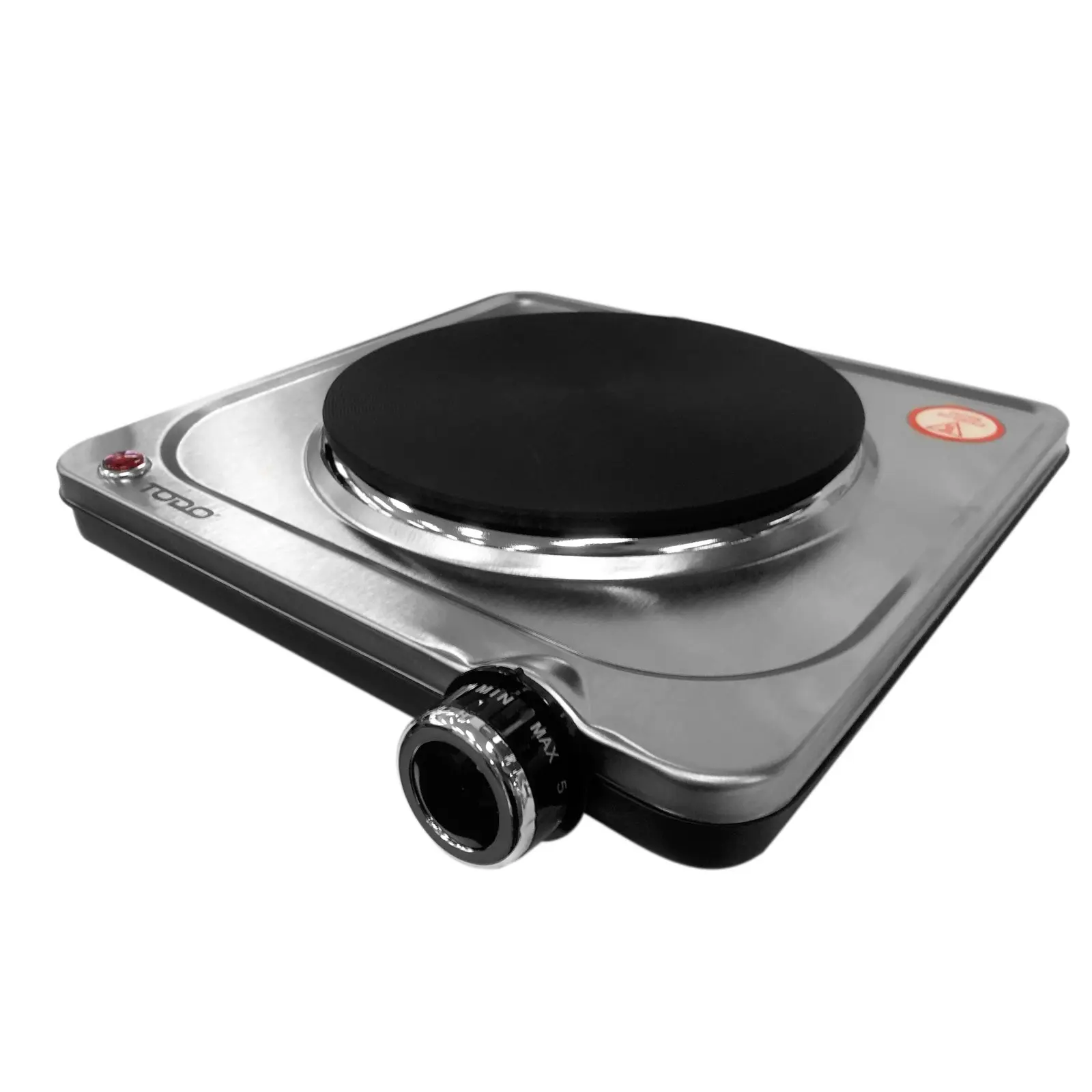 TODO 1500W Portable Hotplate Electric Cooktop Single Stainless Steel