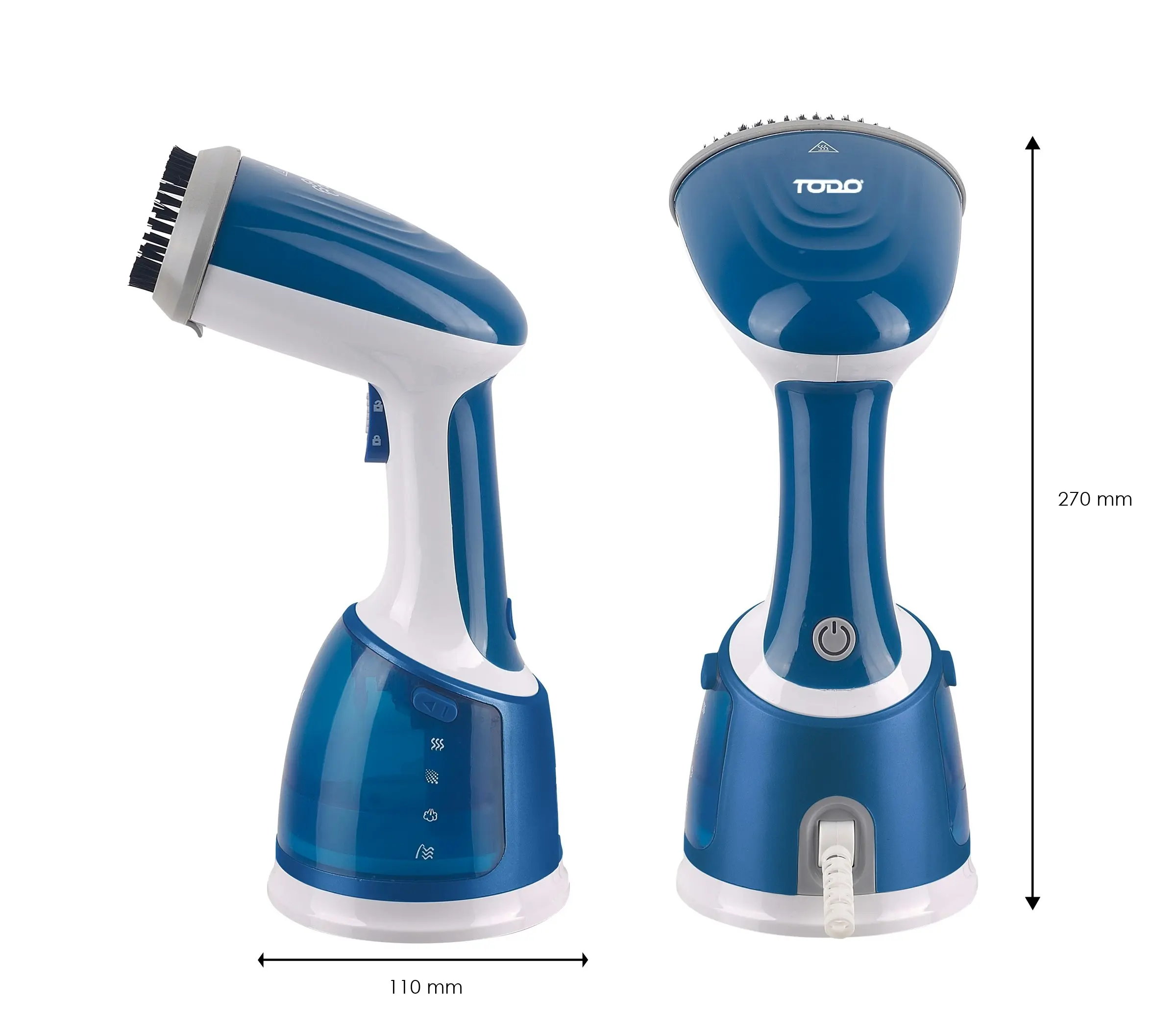 TODO 1700W Power Garment Steamer Handheld Steam Brush Iron Blue