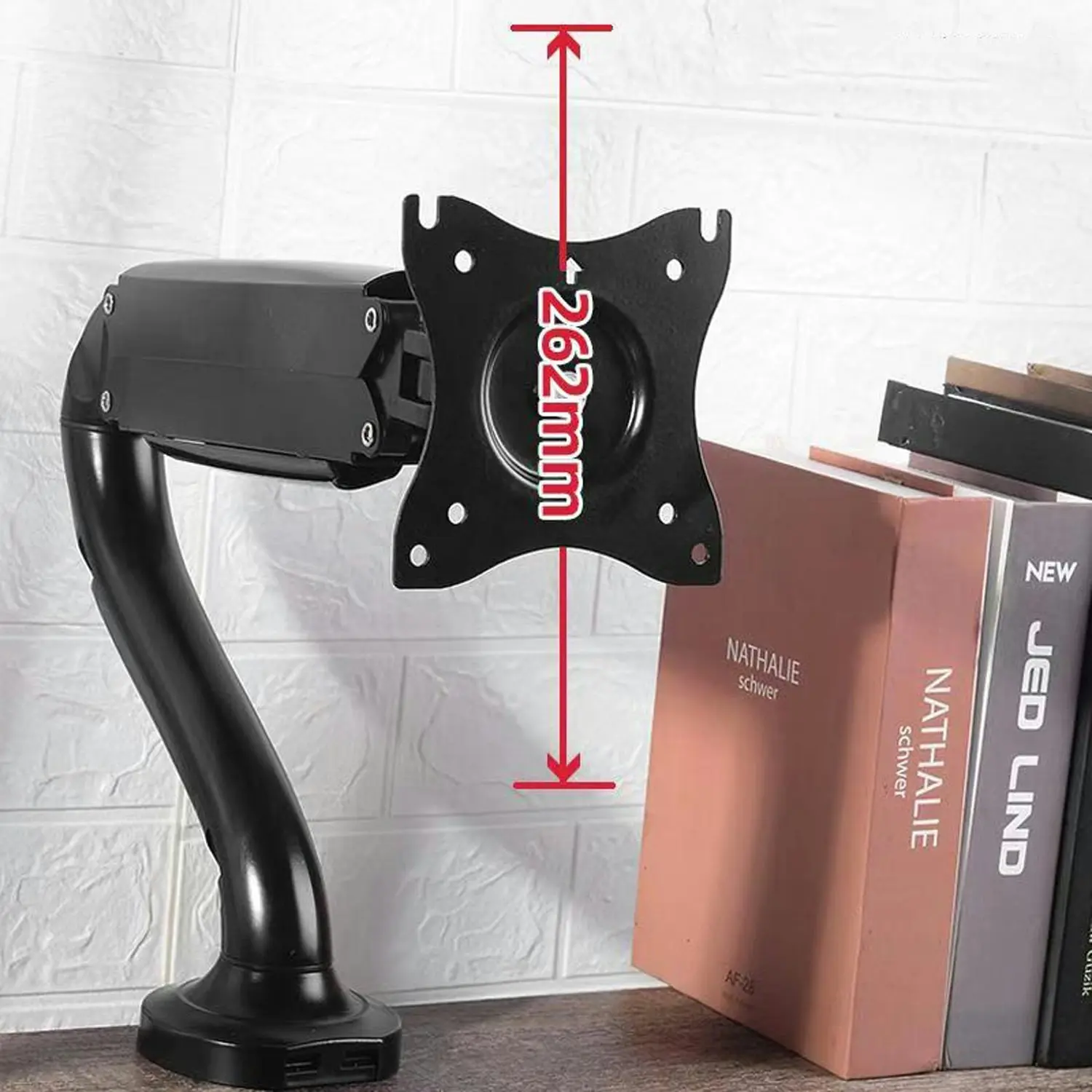 TODO Gas Spring Monitor Mount Desk Clamp Stand Bracket VESA 75-100mm up to 27 inch