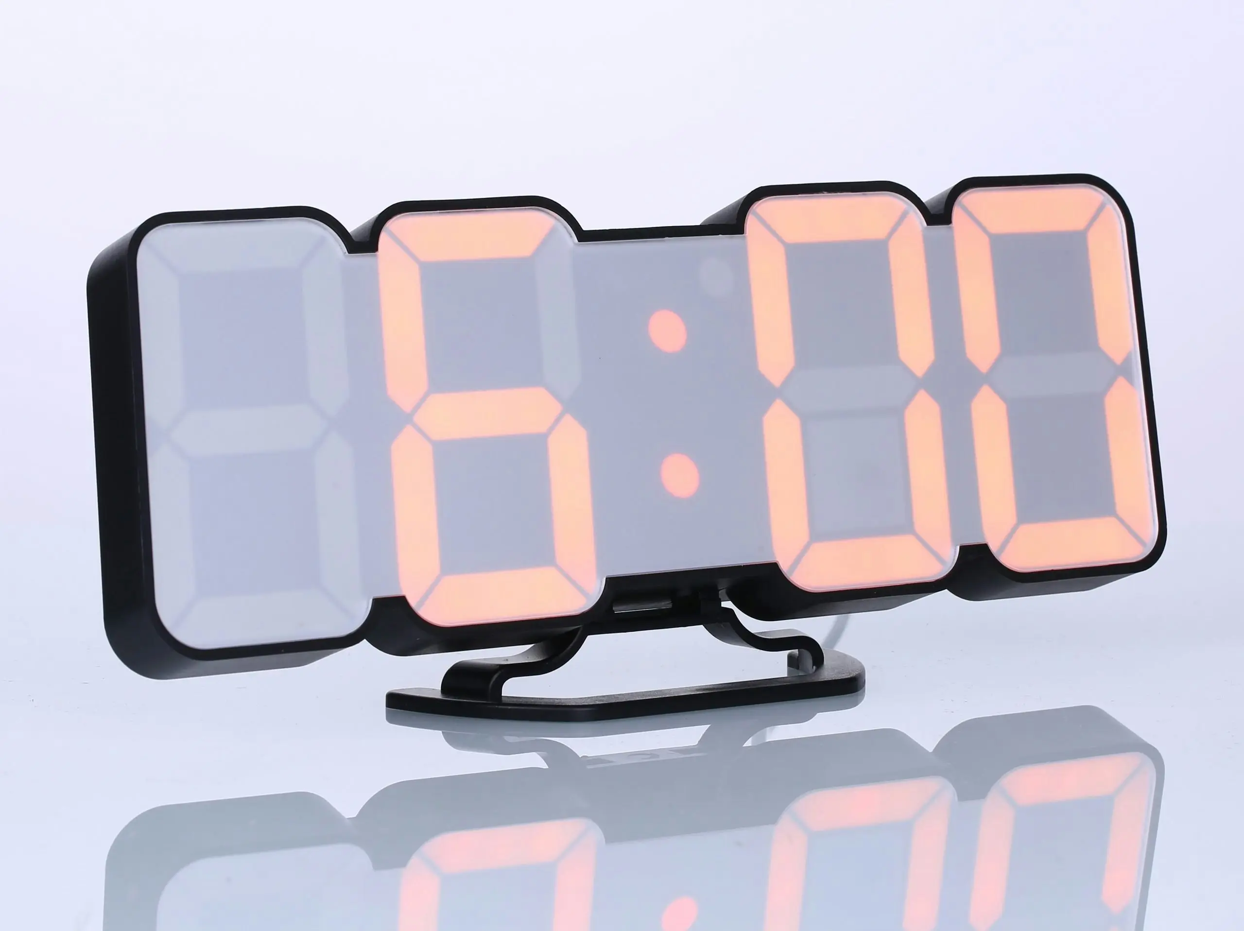 TODO LED Digital Alarm Clock 115 Colour Display USB Power Countdown Timer Remote - Black