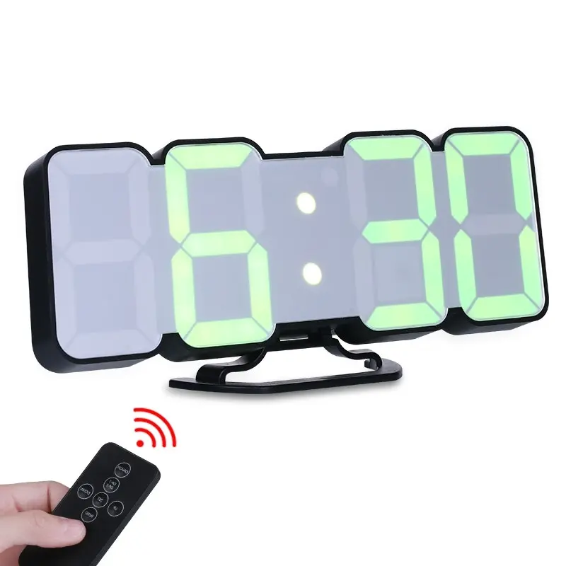 TODO LED Digital Alarm Clock 115 Colour Display USB Power Countdown Timer Remote - Black