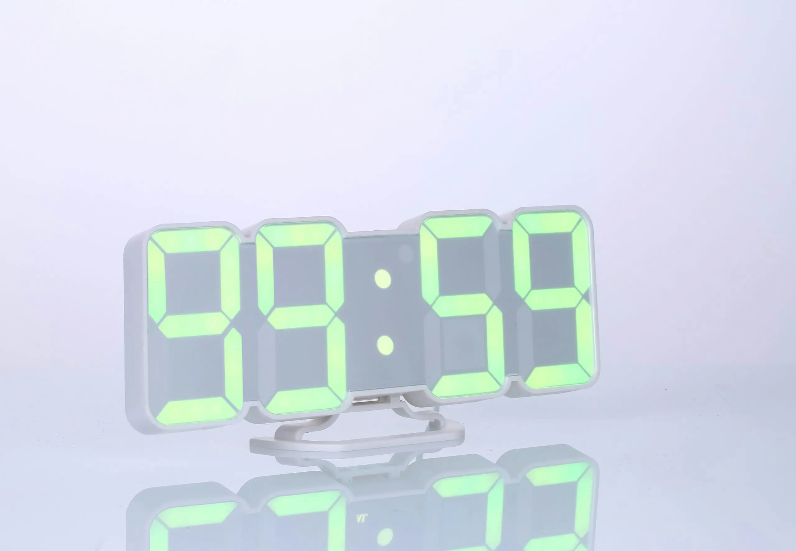 LED Digital Alarm Clock 115 Colour Display USB Power Remote Temperature - White