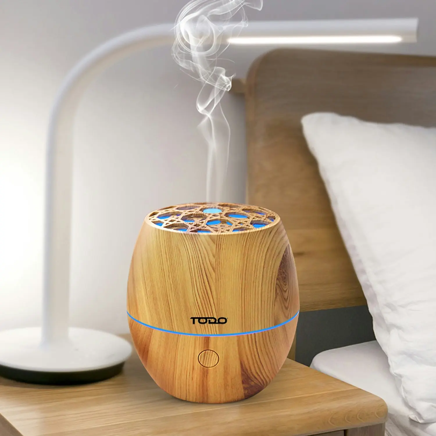 TODO 120ml Humidifier Aromatherapy Diffuser 7 Colour Led Ultrasonic Mist - Woodgrain