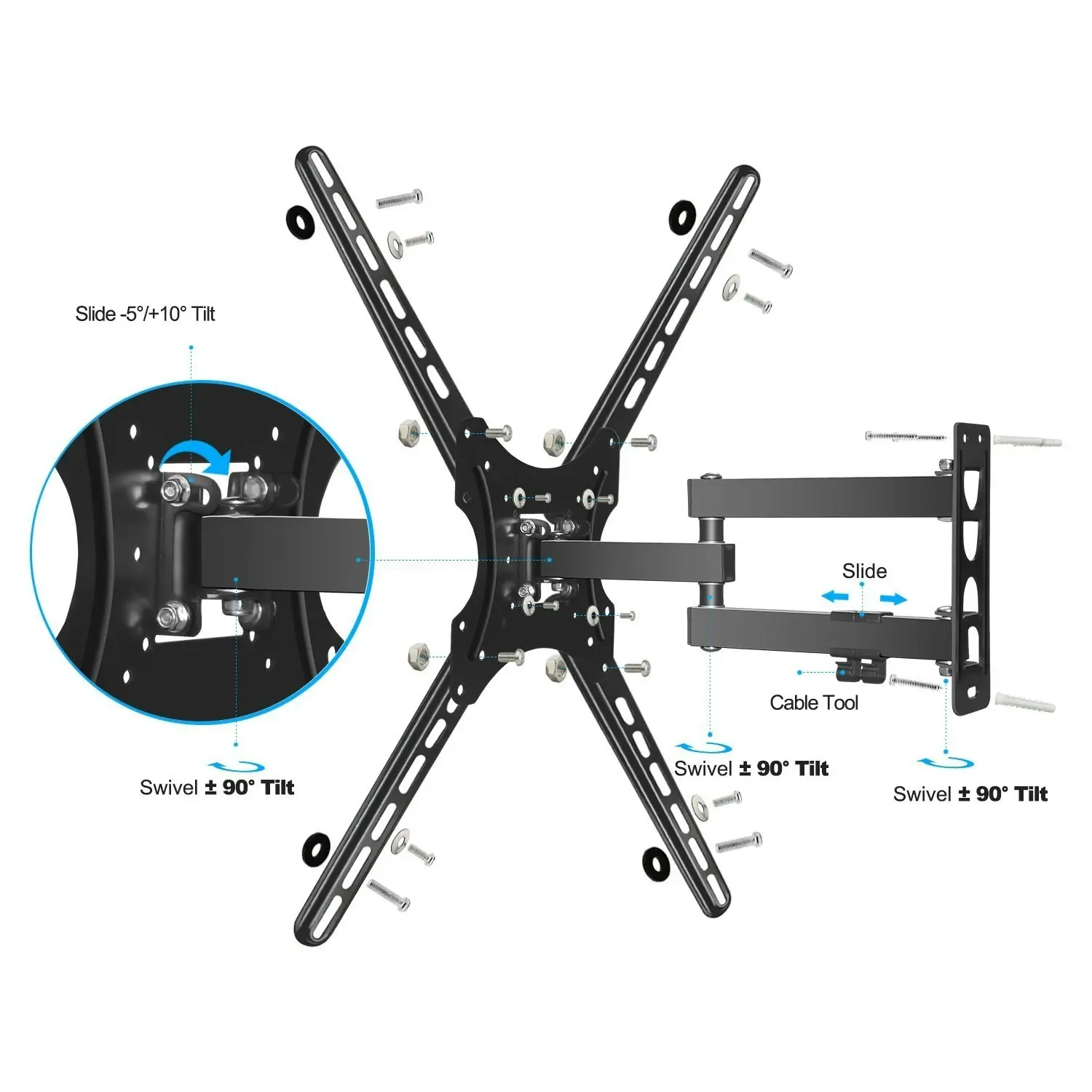 TODO 26 - 55 Inch LED LCD TV Wall Mount Bracket Tilt VESA 200 - 500mm