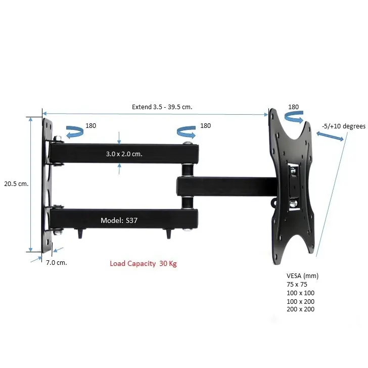 TODO 17 - 37 inch LED LCD TV Wall Mount Bracket Tilt VESA