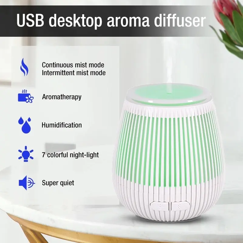 TODO 100Ml Humidifier Aromatherapy Diffuser Usb Powered 7 Colour Led - White