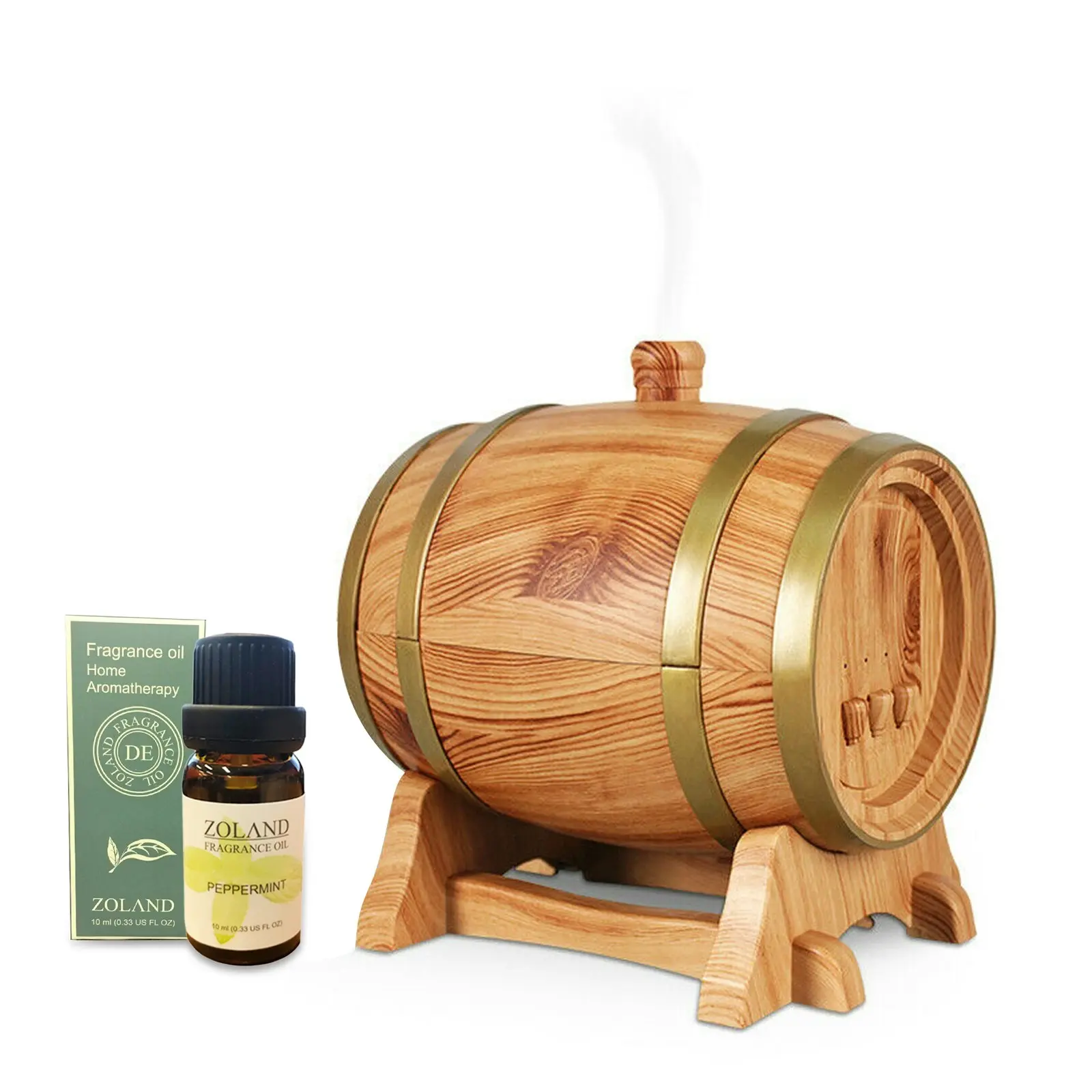 TODO 350Ml Bluetooth Speaker Humidifier Aromatherapy Diffuser Ultrasonic Led + Essential Oil - Oak Wood