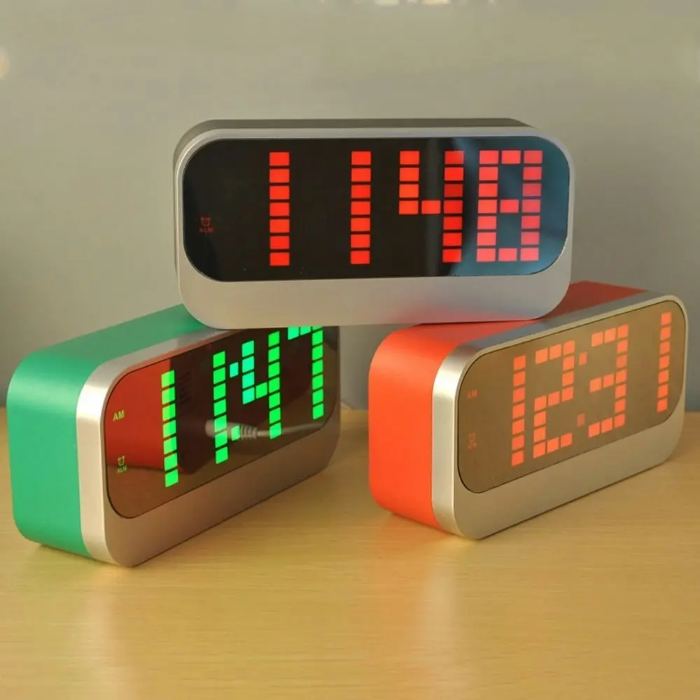 TODO Led Digital Alarm Clock Large Display Usb Powered Blue