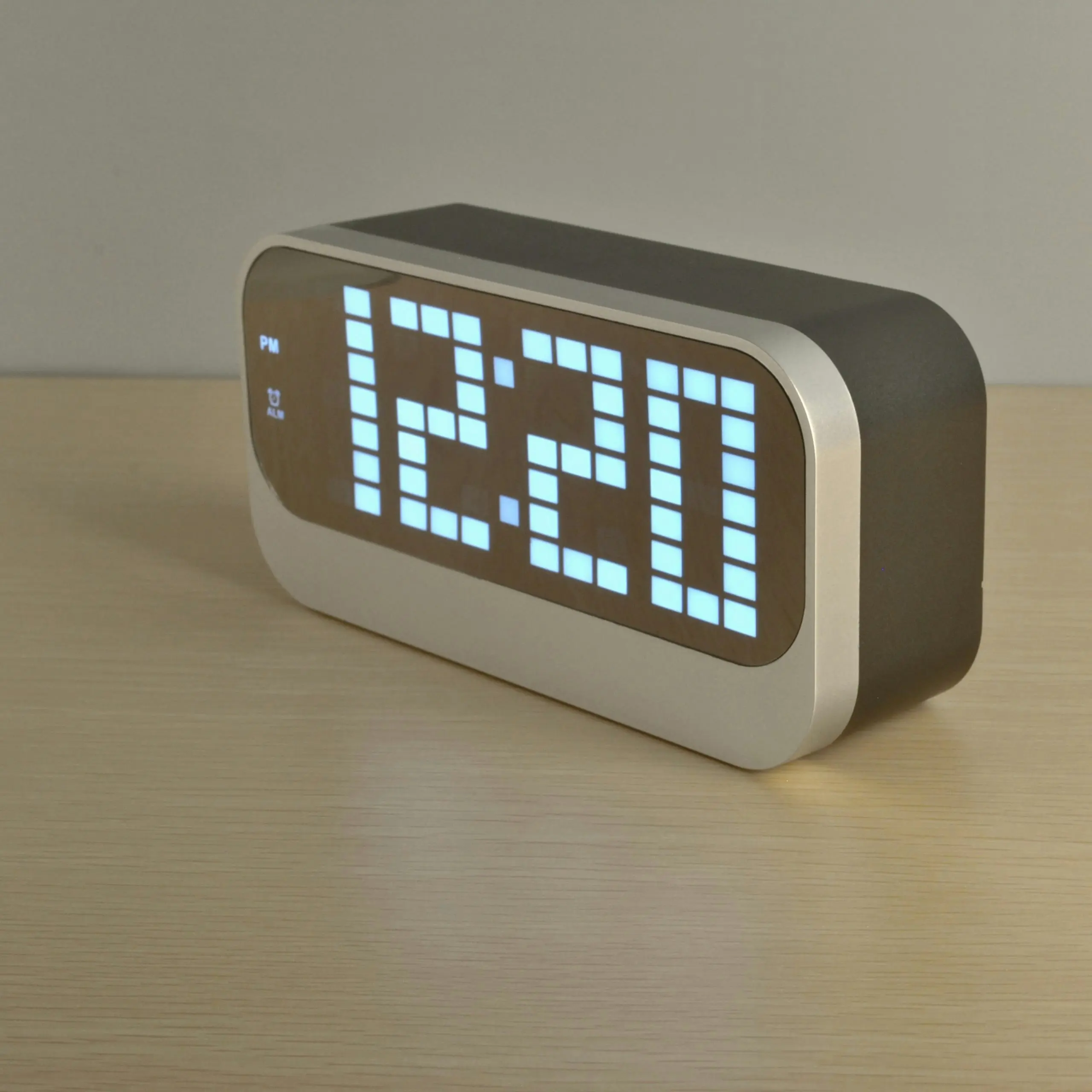 TODO Led Digital Alarm Clock Large Display Usb Powered Grey