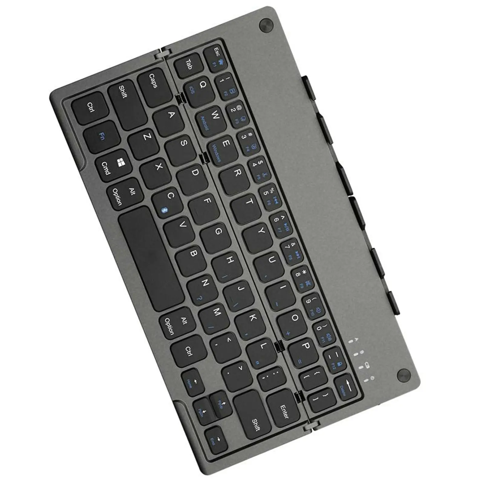 TODO Folding Bluetooth Wireless Keyboard Phone Tablet Holder Windows Android - Black