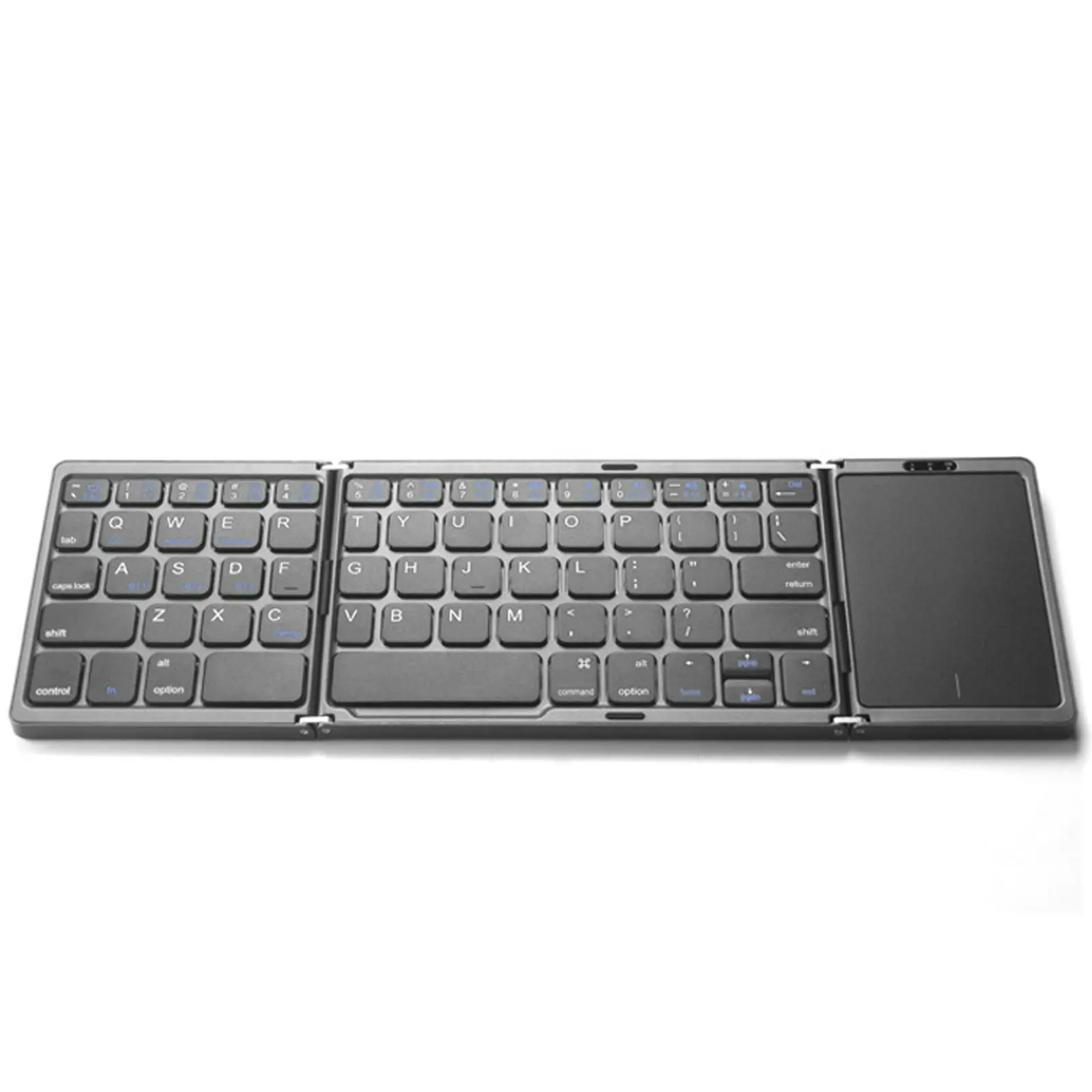 TODO Folding Bluetooth Wireless Keyboard Touchpad BT 5.1 Mac Windows Android - Grey